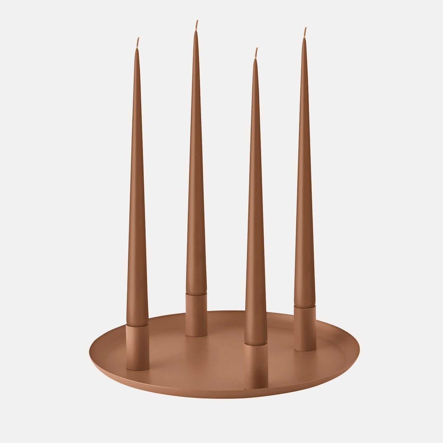 Tablett Loha rund mit magnetischen Kerzenhaltern - amber brown