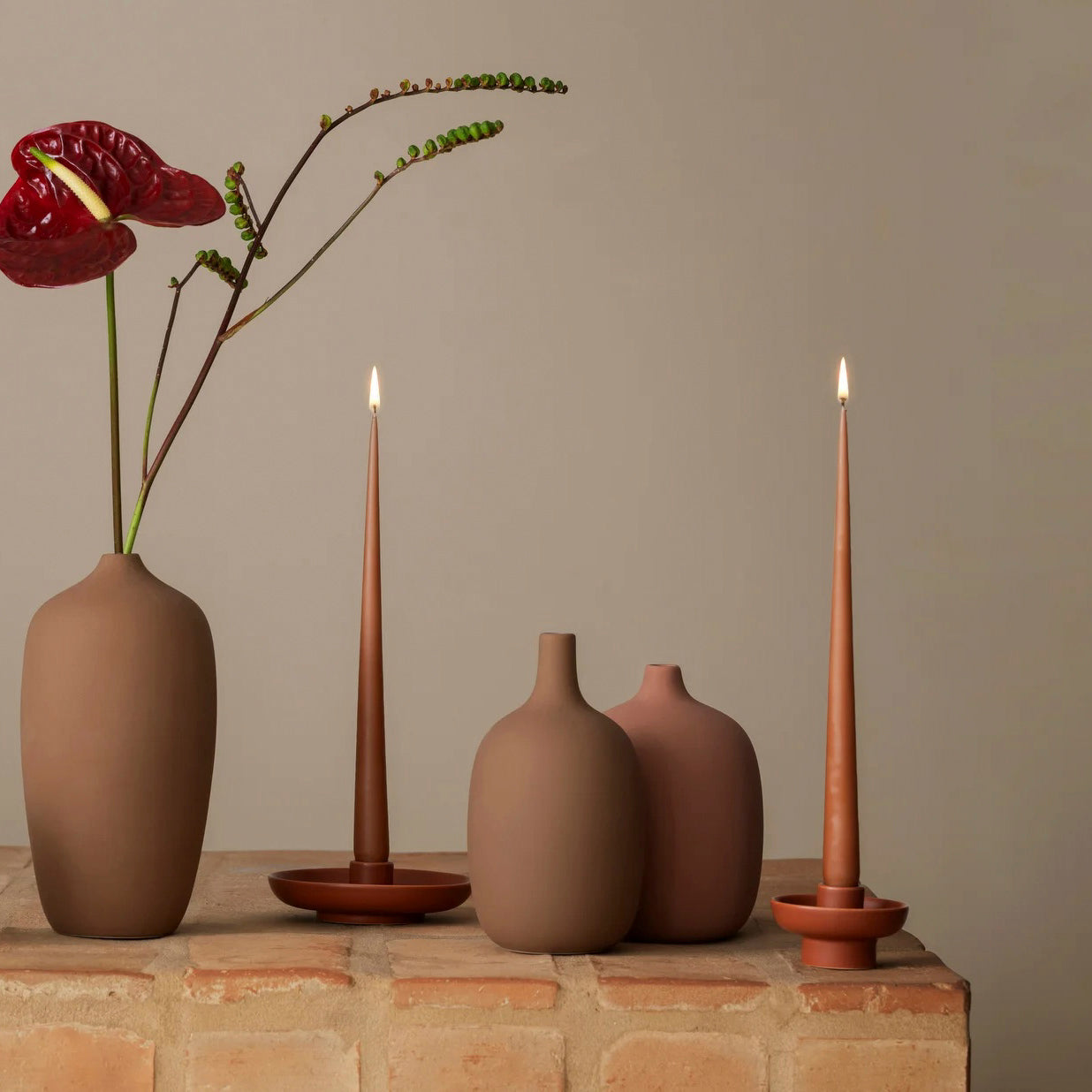 Kerzenhalter VELA S/M - amber brown