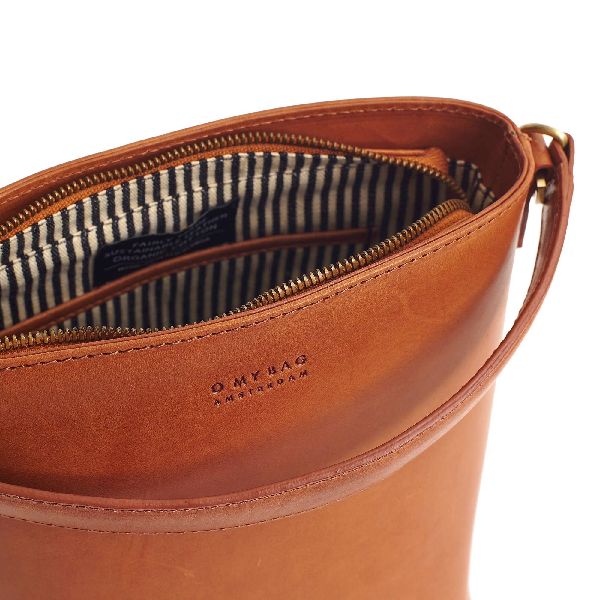 Bobbi Bucket Tasche Midi - Leder Cognac