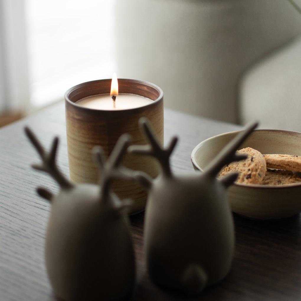 Duftkerze Burn - creme/brown