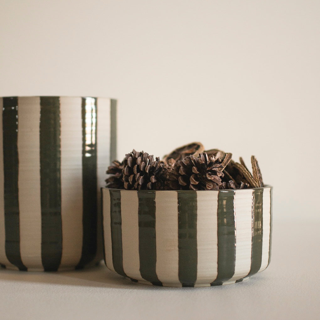 Schale Line - stripe grün