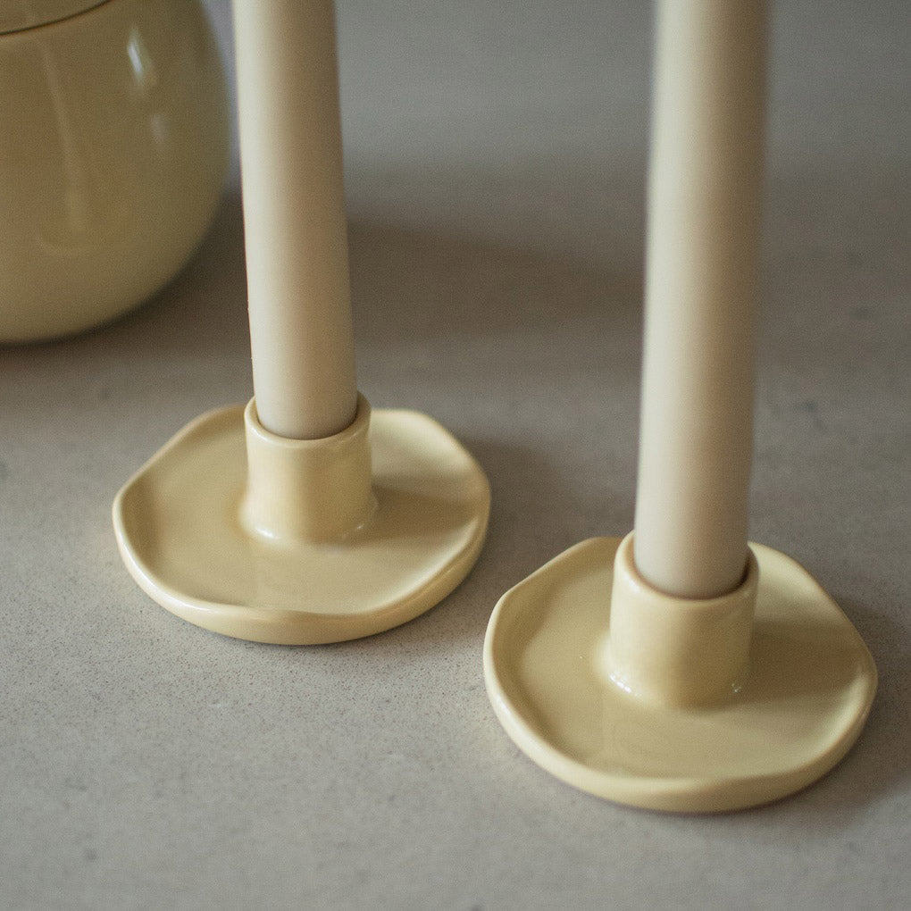 Kerzenhalter Wave - shiny yellow