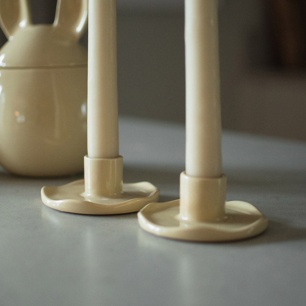 Kerzenhalter Wave - shiny yellow