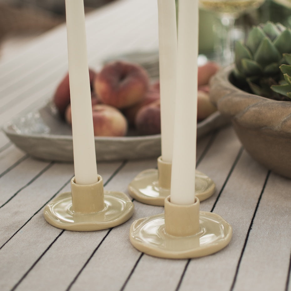 Kerzenhalter Wave - shiny yellow