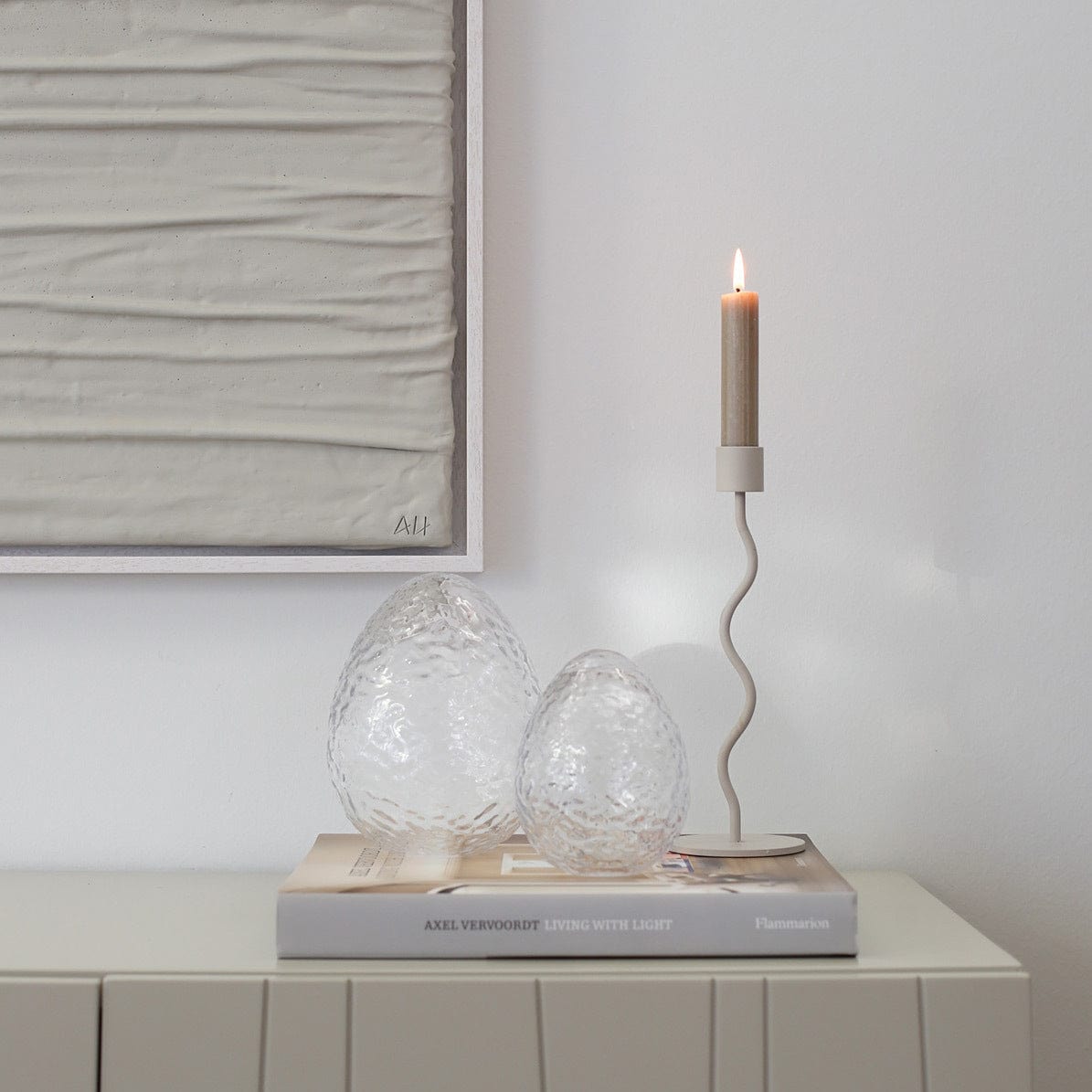 Deko Ei Gry Standing aus Glas