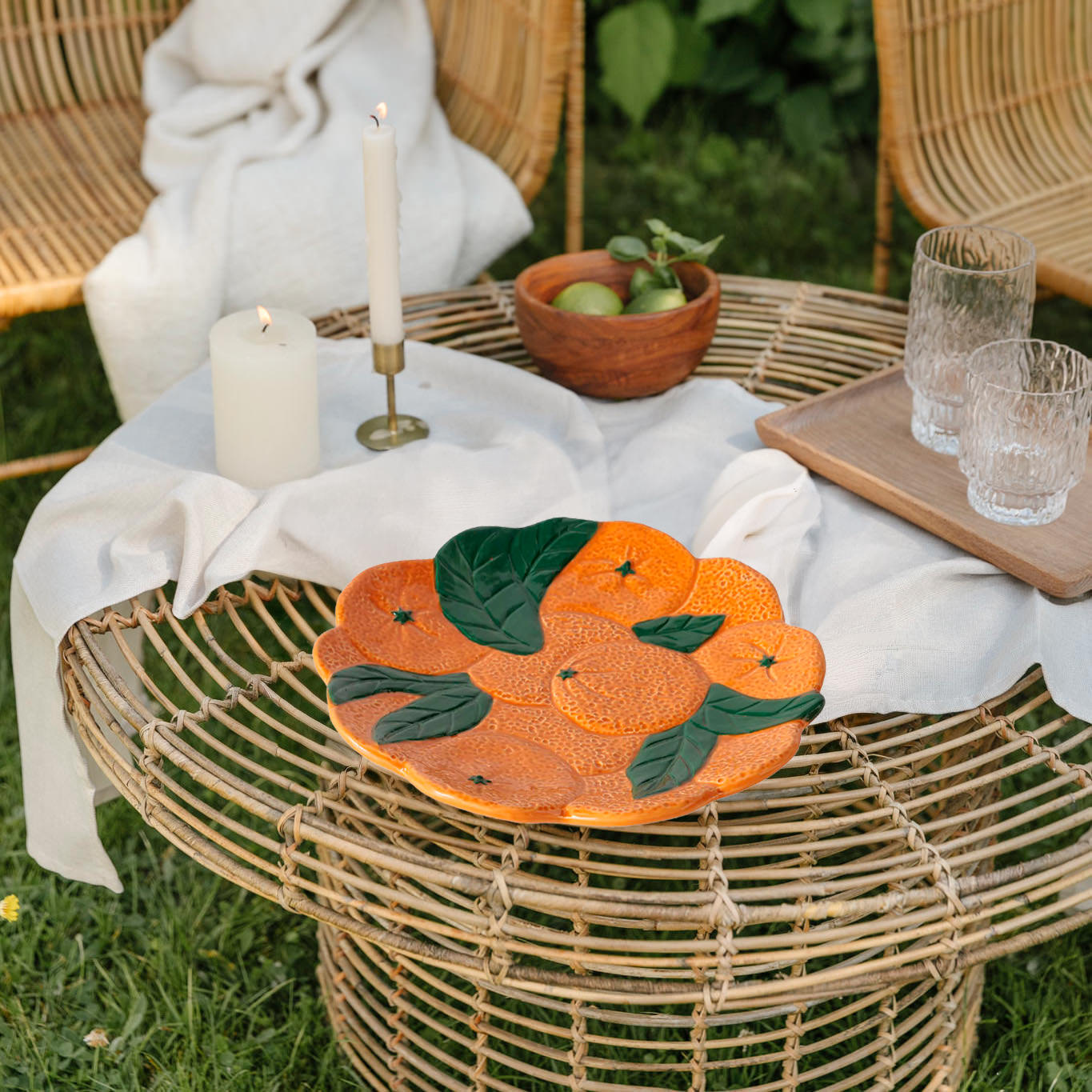 Flache Schale Orange