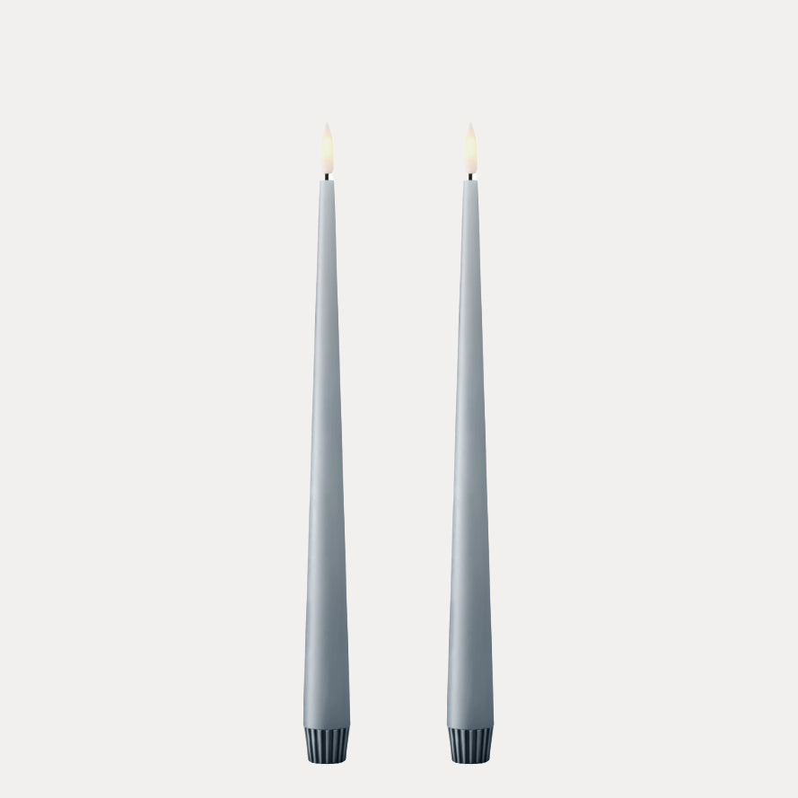 Ester & Erik LED Stabkerzen 2er Set - 83 dusty blue