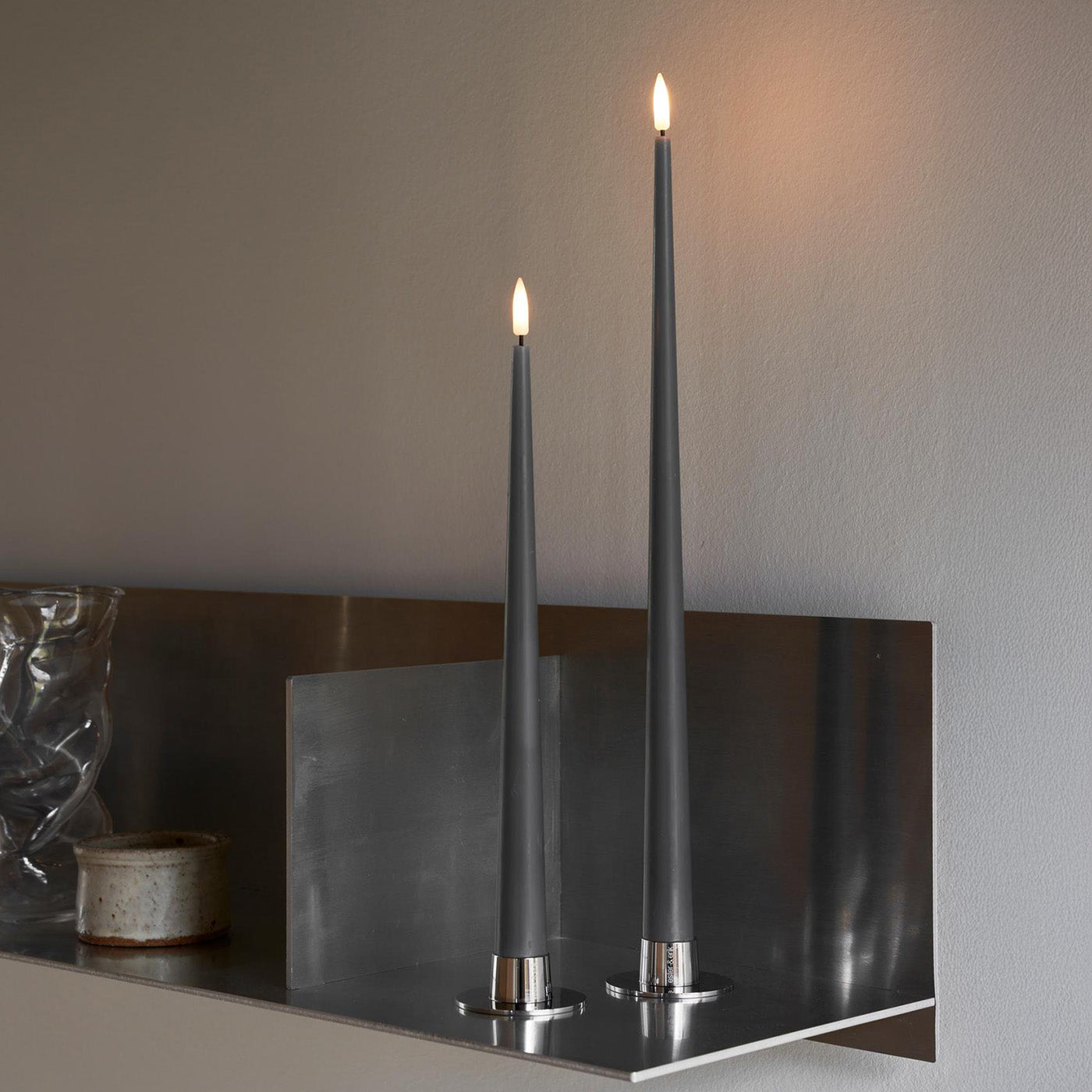 Ester & Erik LED Stabkerzen 2er Set - 74 dark slate