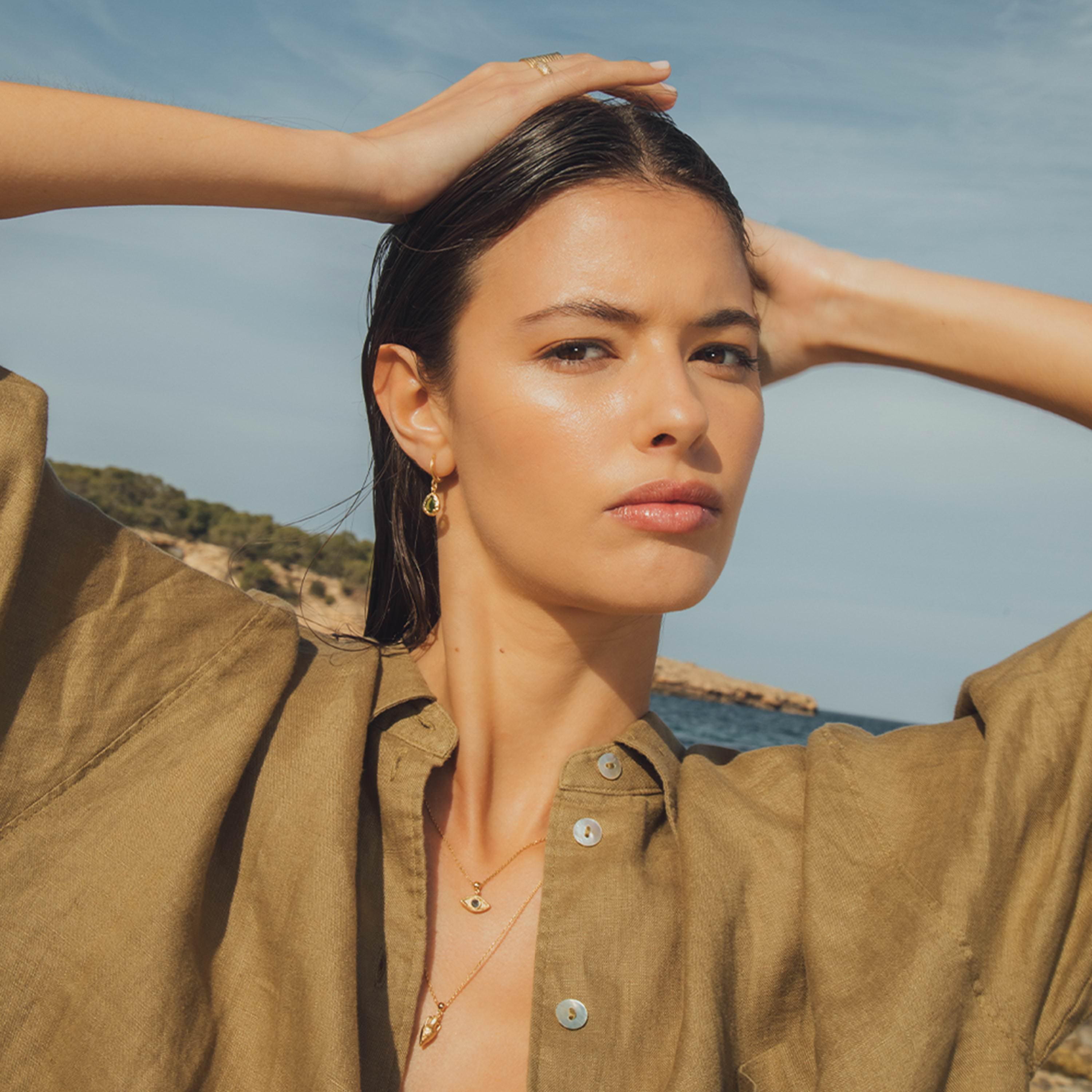 Ohrringe Lysia Olive - gold