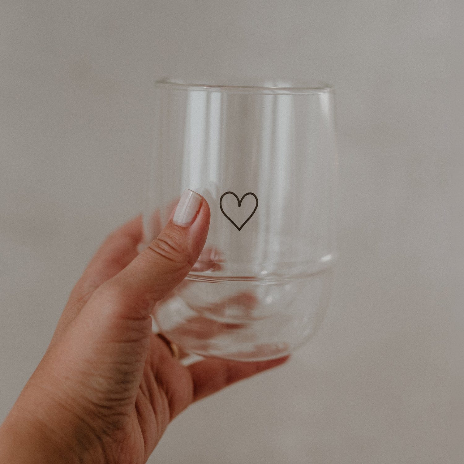 Doppelwandiges Glas Herz 340ml