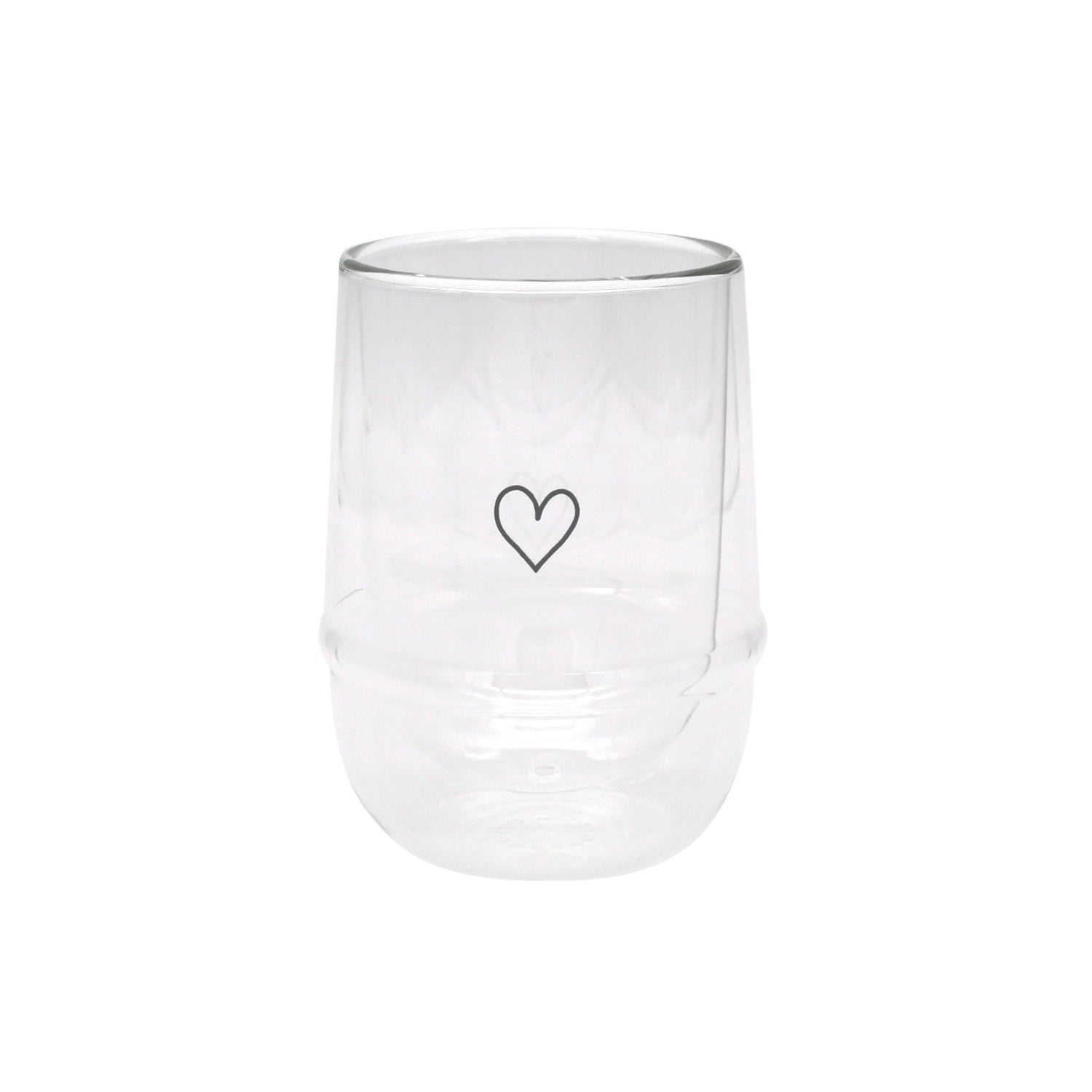 Doppelwandiges Glas Herz 340ml