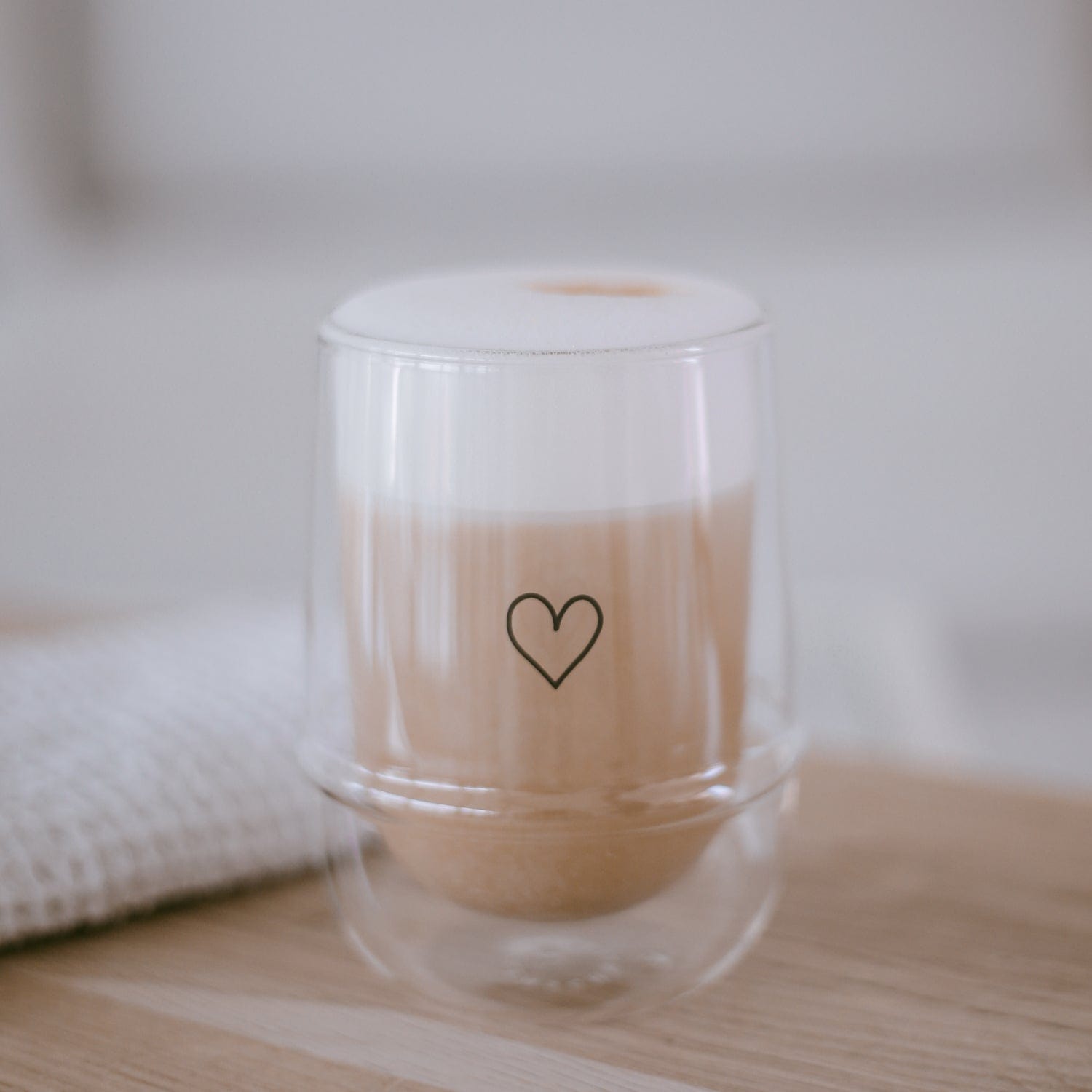 Doppelwandiges Glas Herz 340ml