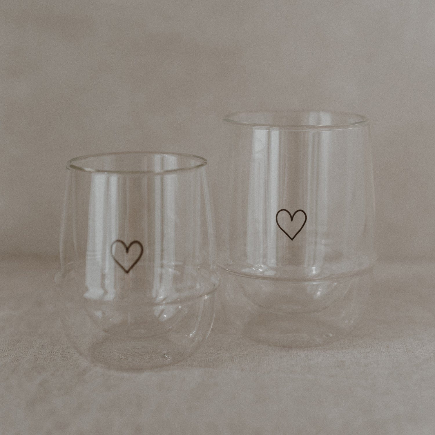 Doppelwandiges Glas Herz 340ml