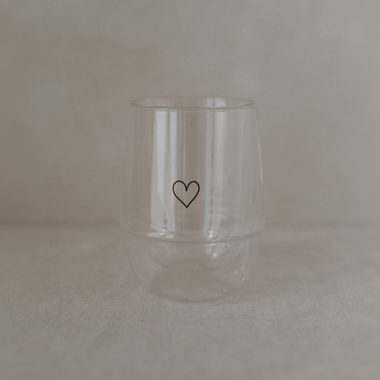 Doppelwandiges Glas Herz 340ml