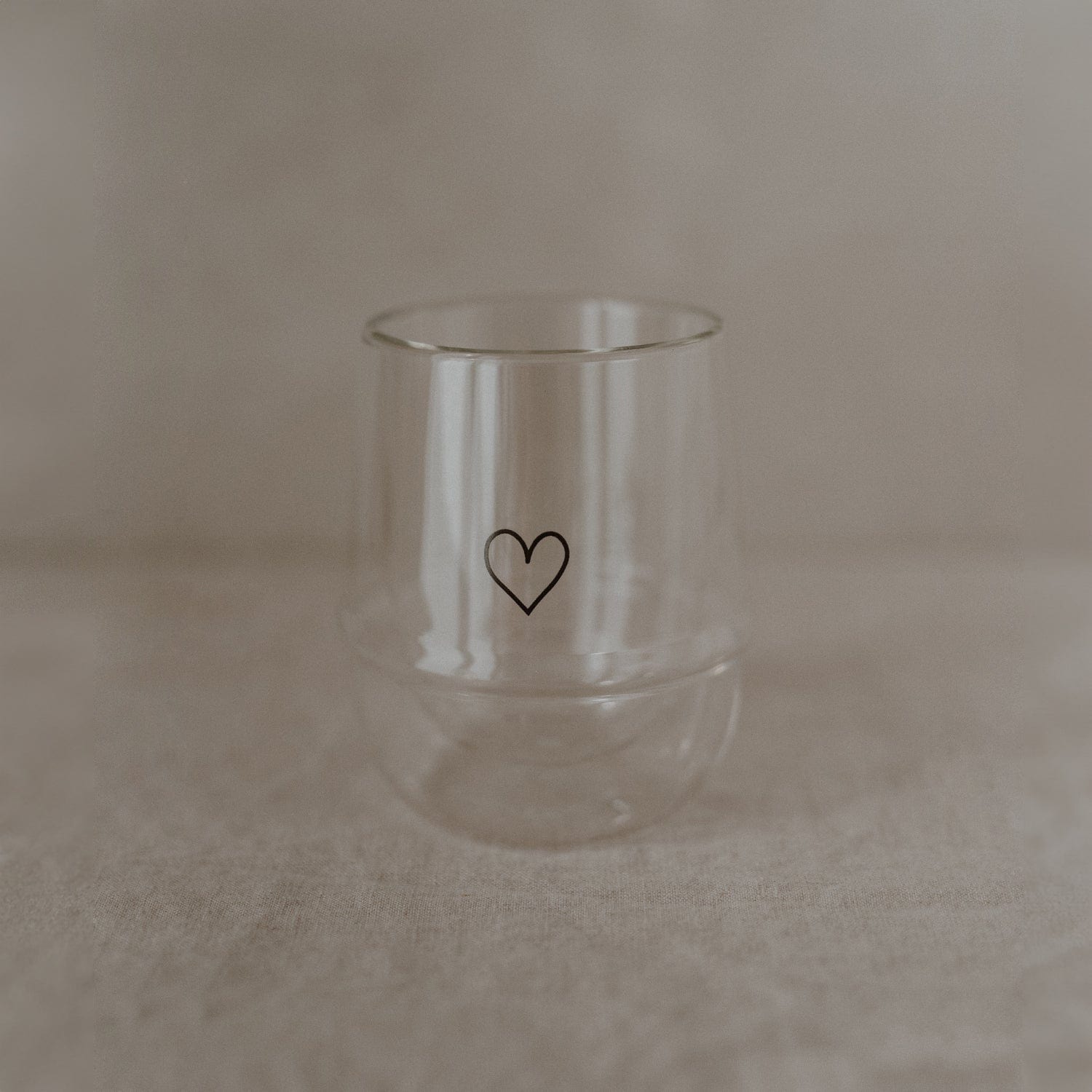 Doppelwandiges Glas Herz 220ml