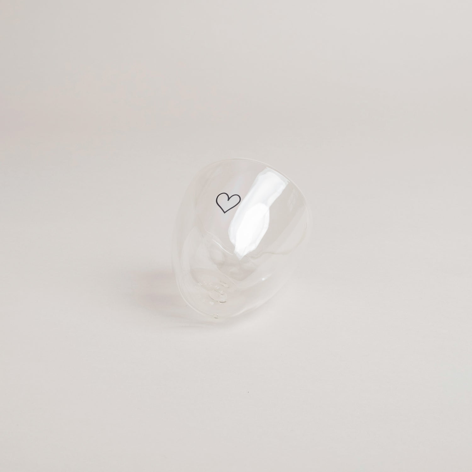 Doppelwandiges Herzglas 100ml - schwarz