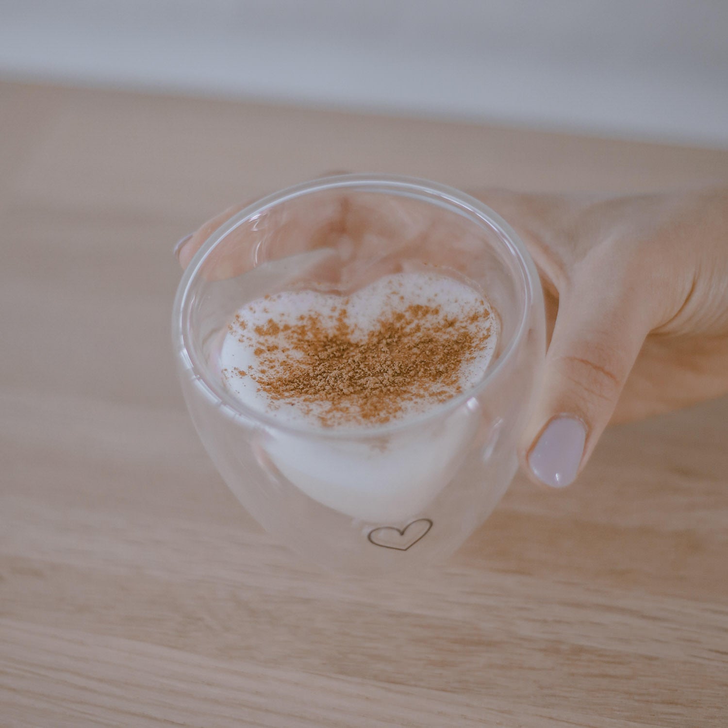 Doppelwandiges Herzglas 100ml - schwarz