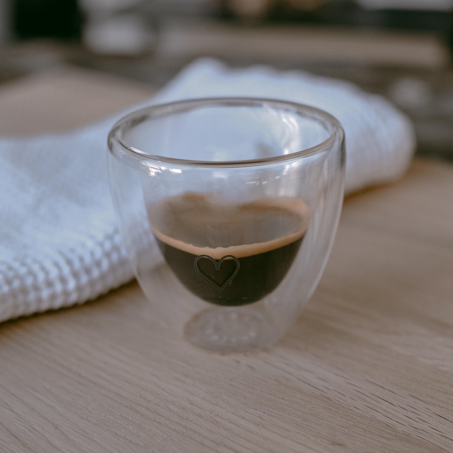 Doppelwandiges Herzglas 100ml - schwarz