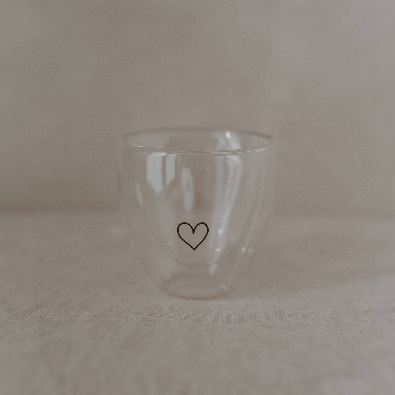 Doppelwandiges Herzglas 100ml - schwarz