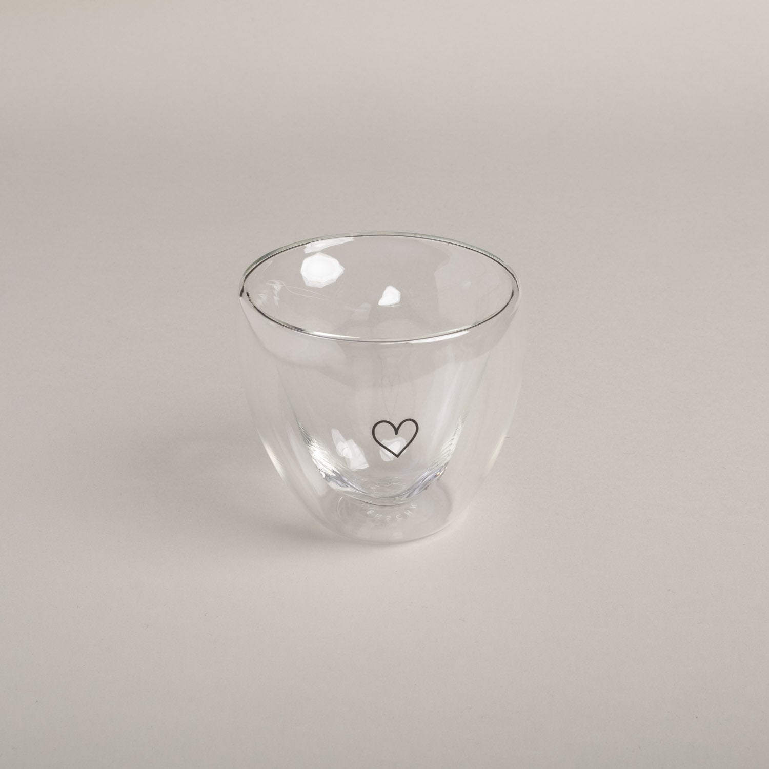 Doppelwandiges Herzglas 200ml - schwarz