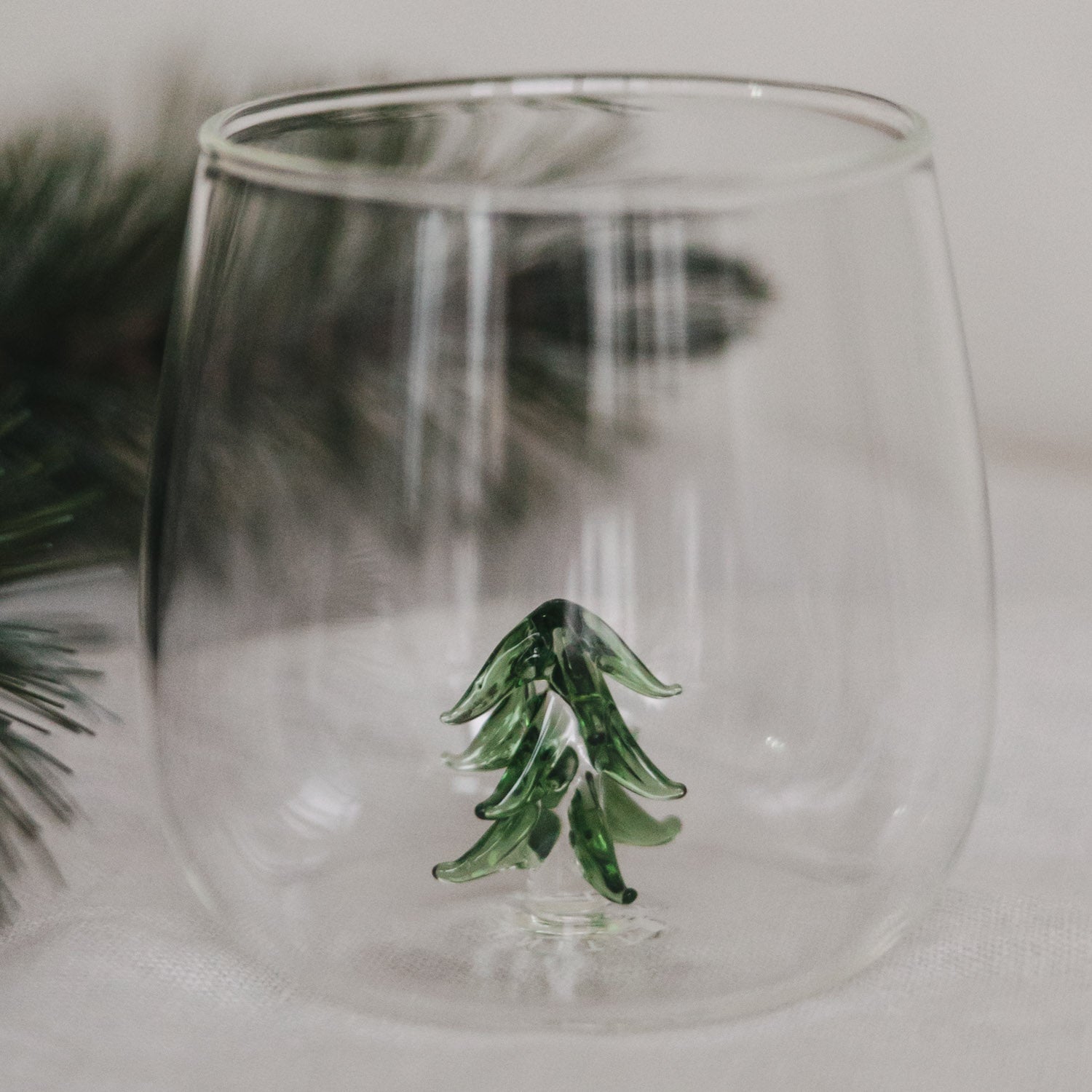 Trinkglas Tannenfigur - grün