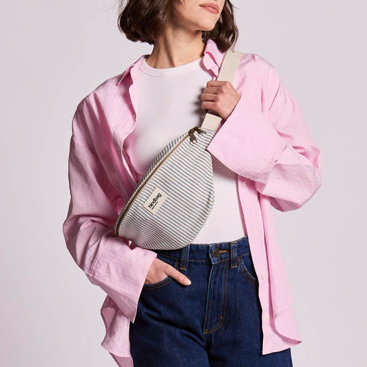 Olivia Bauchtasche - Streifen blau