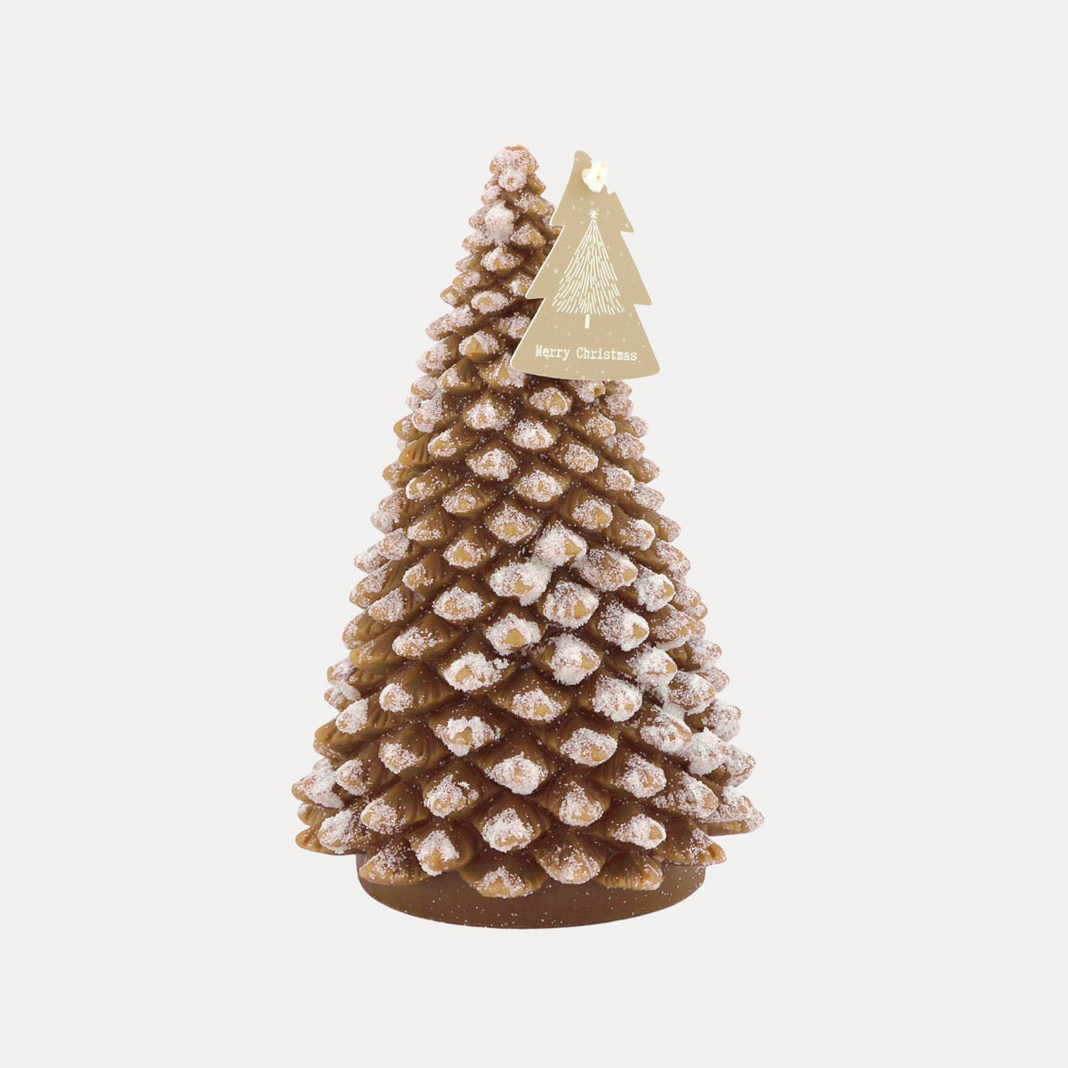 Kerze Tannenbaum Snow - braun