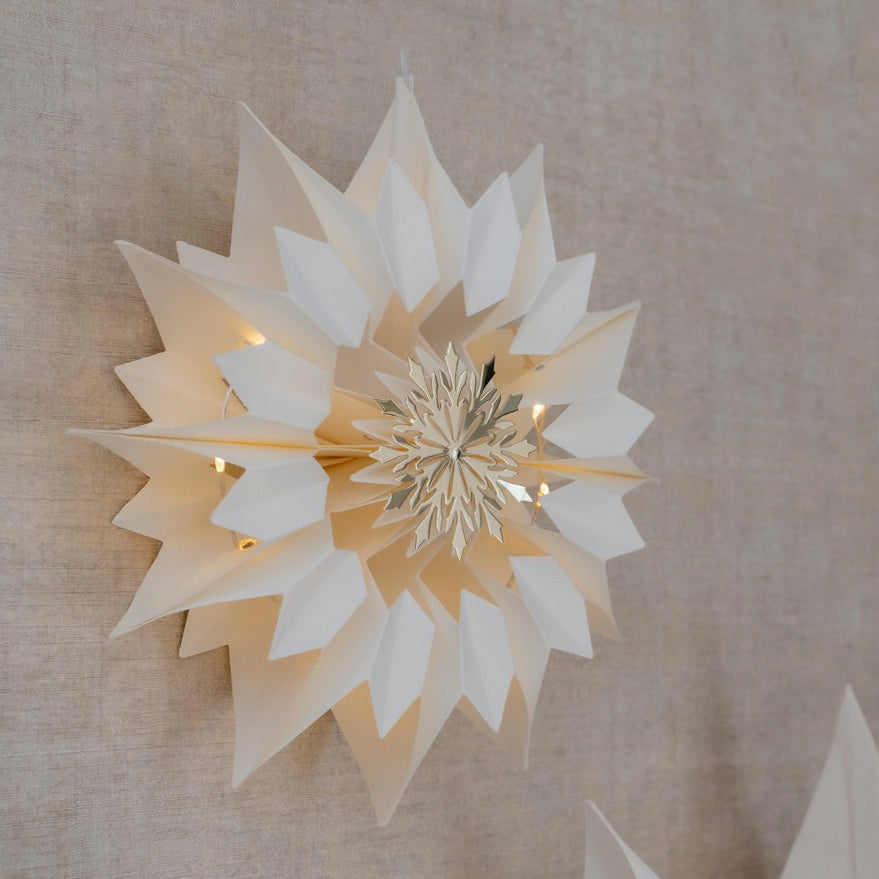 LED Papierstern Rid - weiß