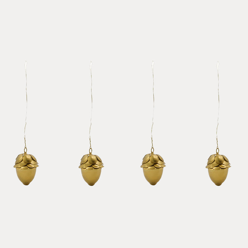 Dekoanhänger Acorn 4er Set - gold