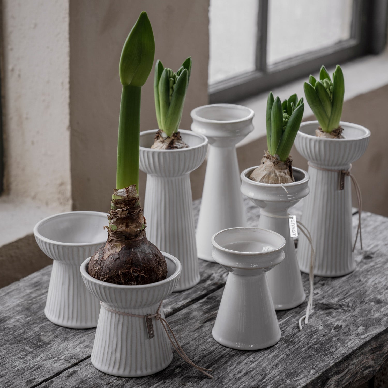 Hyazinthenvase - cremeweiß