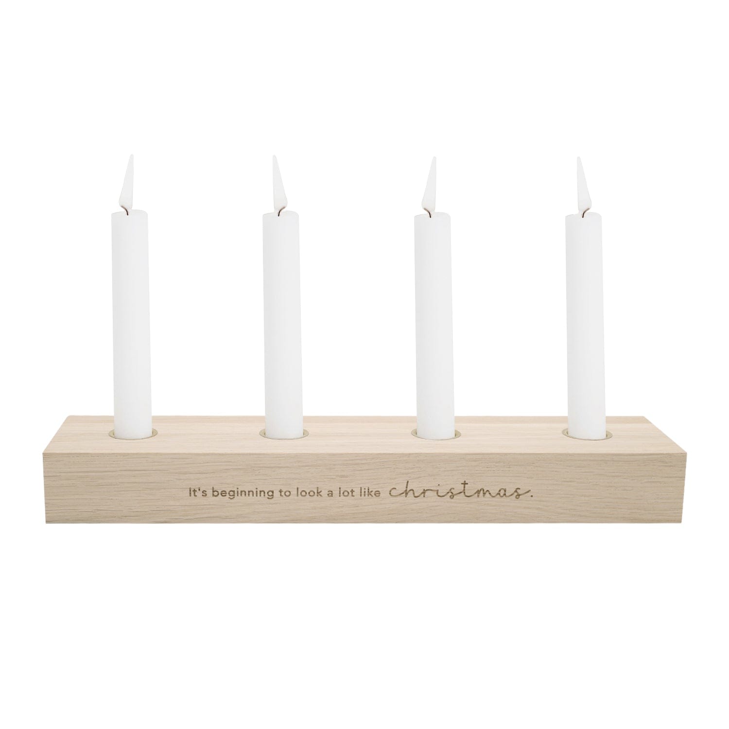 Adventskerzenbrett aus Eiche Christmas