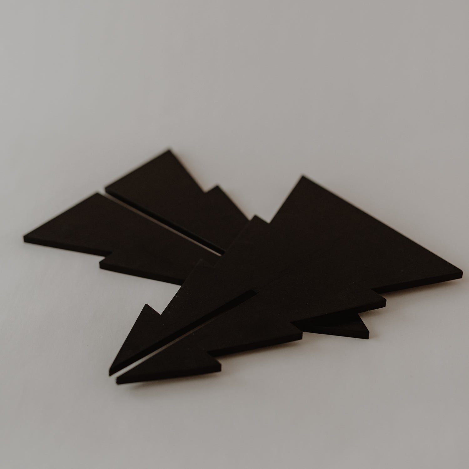 Tannenbäume aus Holz 3er Set - schwarz