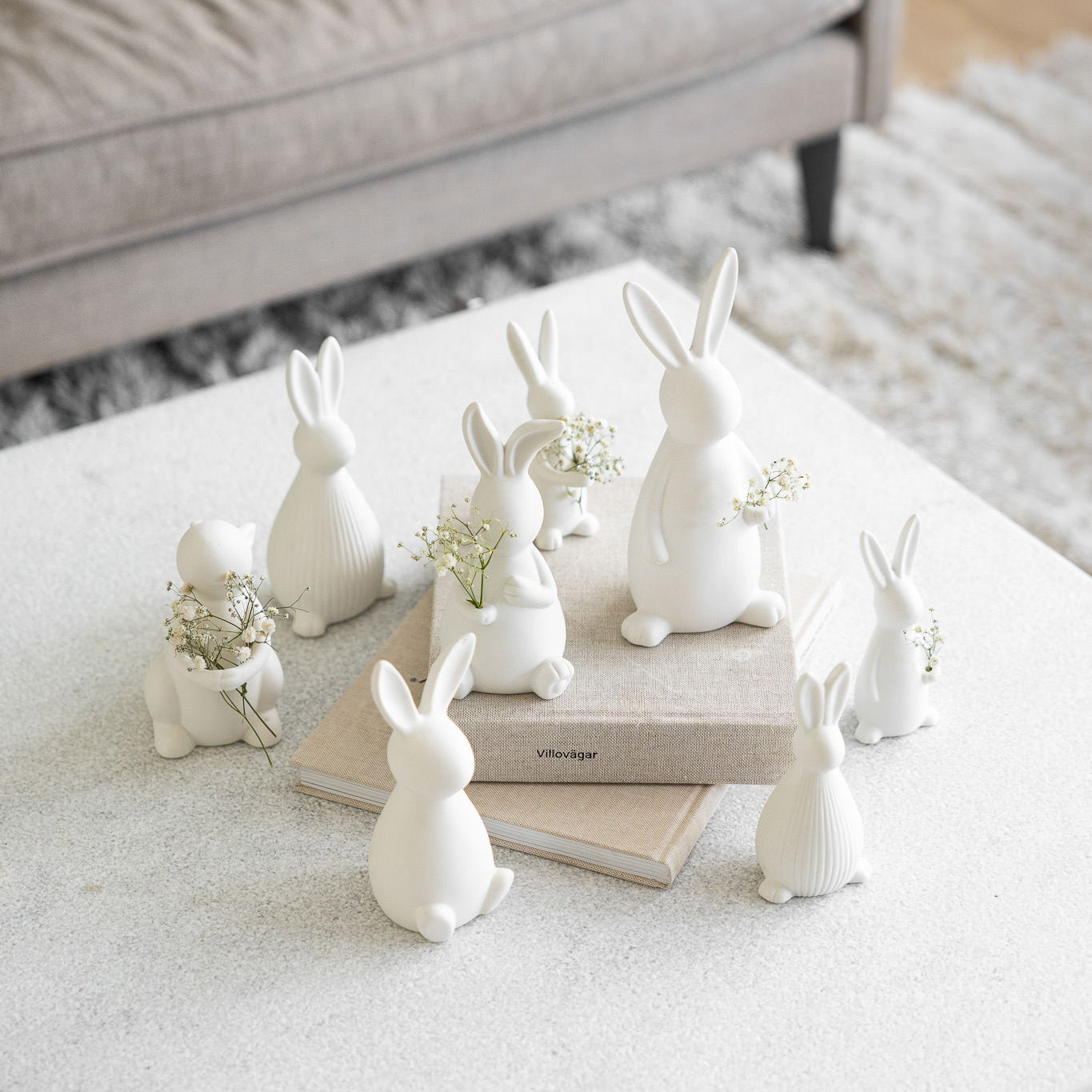 Osterdekoration Hase Joar - weiß