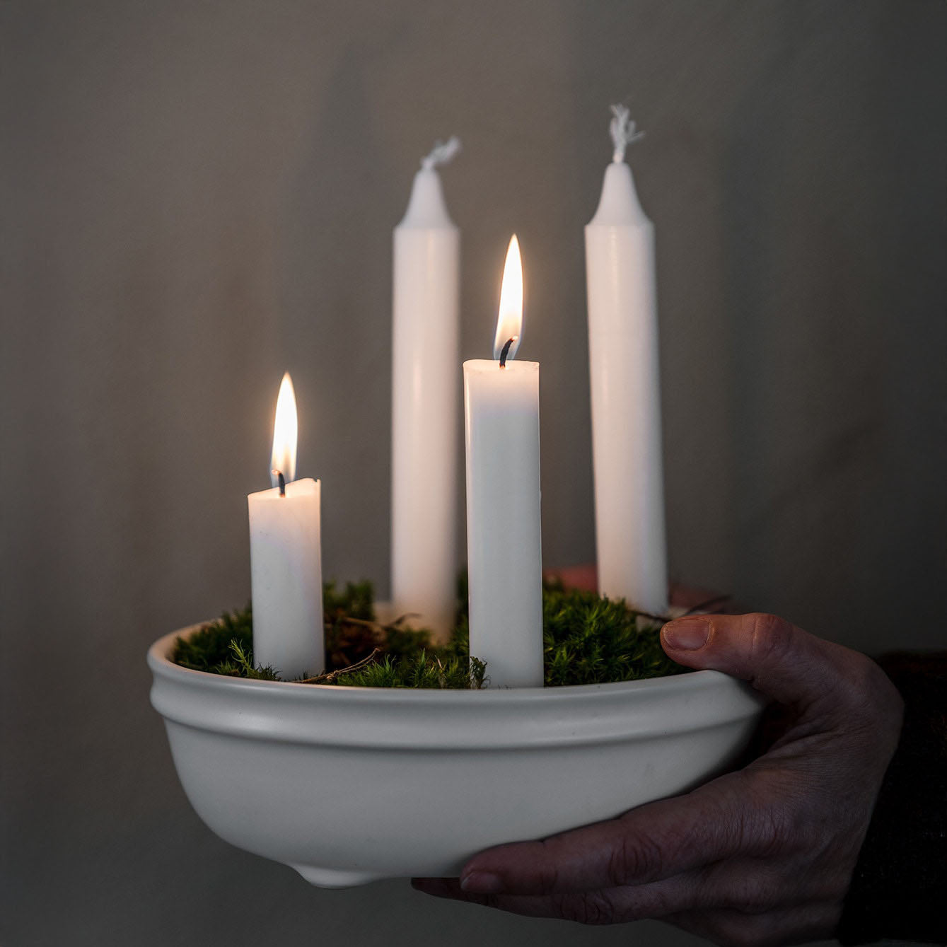 Kerzenhalter 4 Advent - weiß