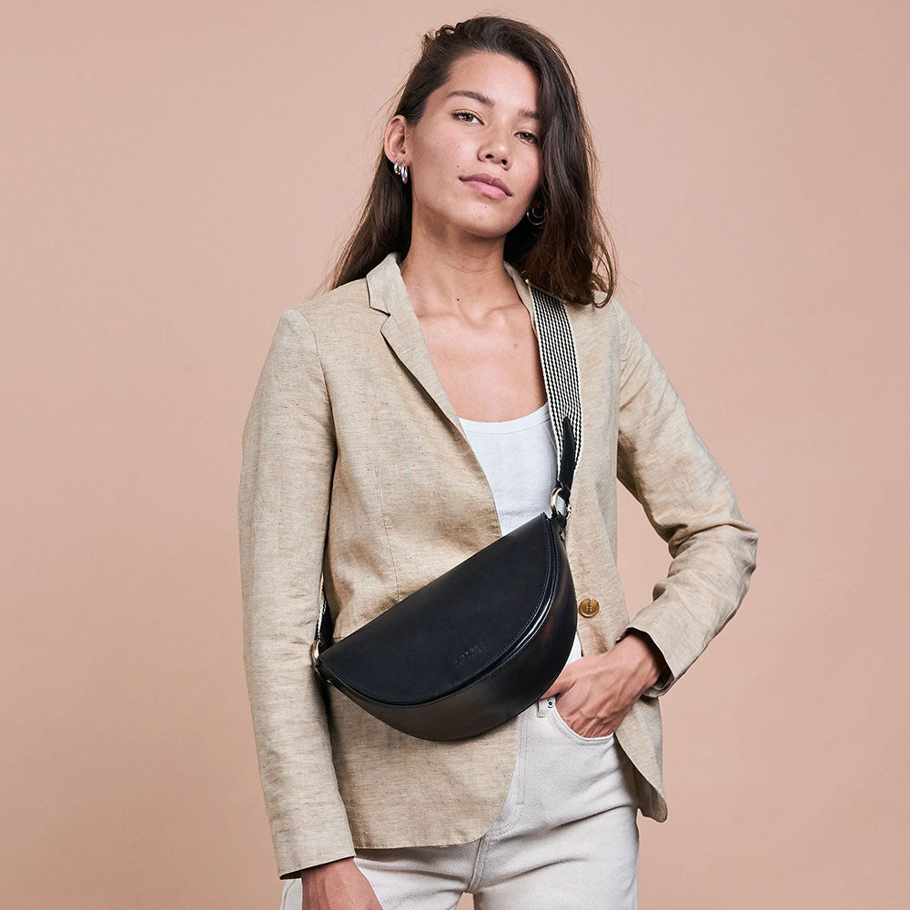 Laura Tasche - Leder Schwarz mit 2 Straps