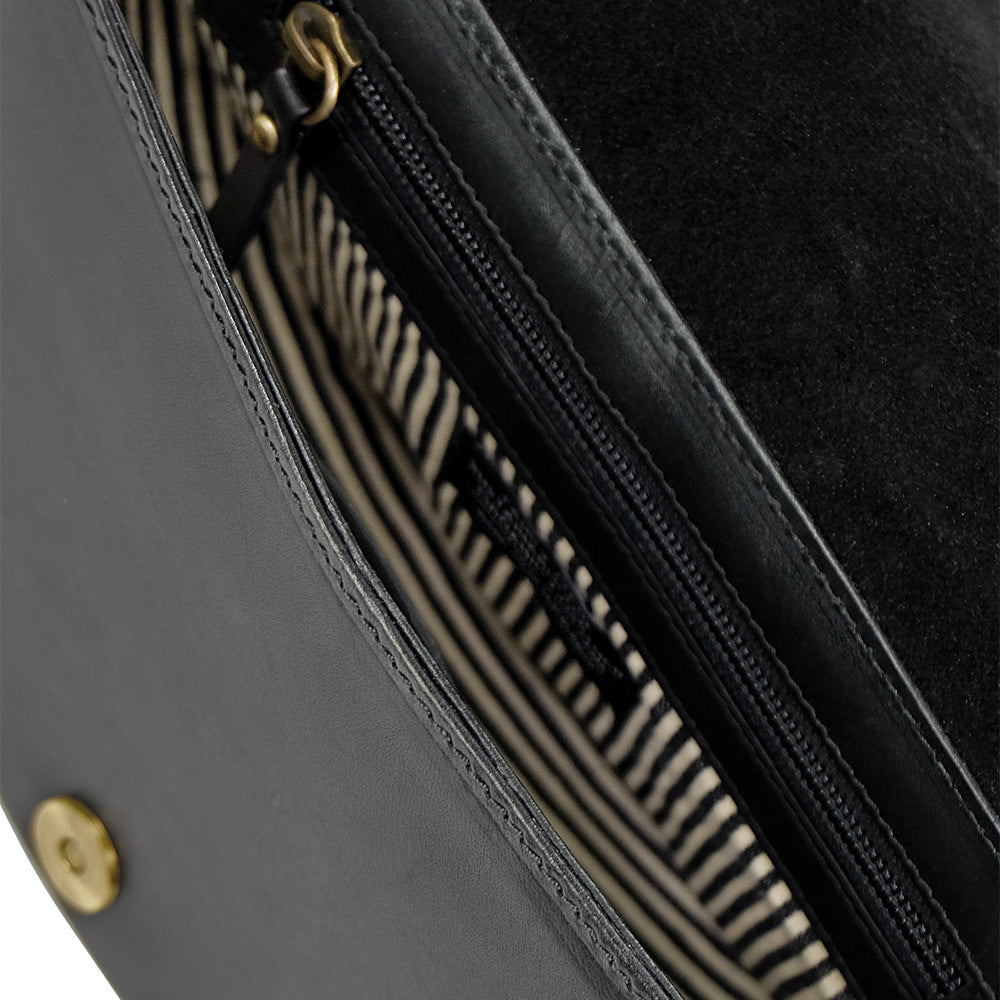 Laura Tasche - Leder Schwarz mit 2 Straps