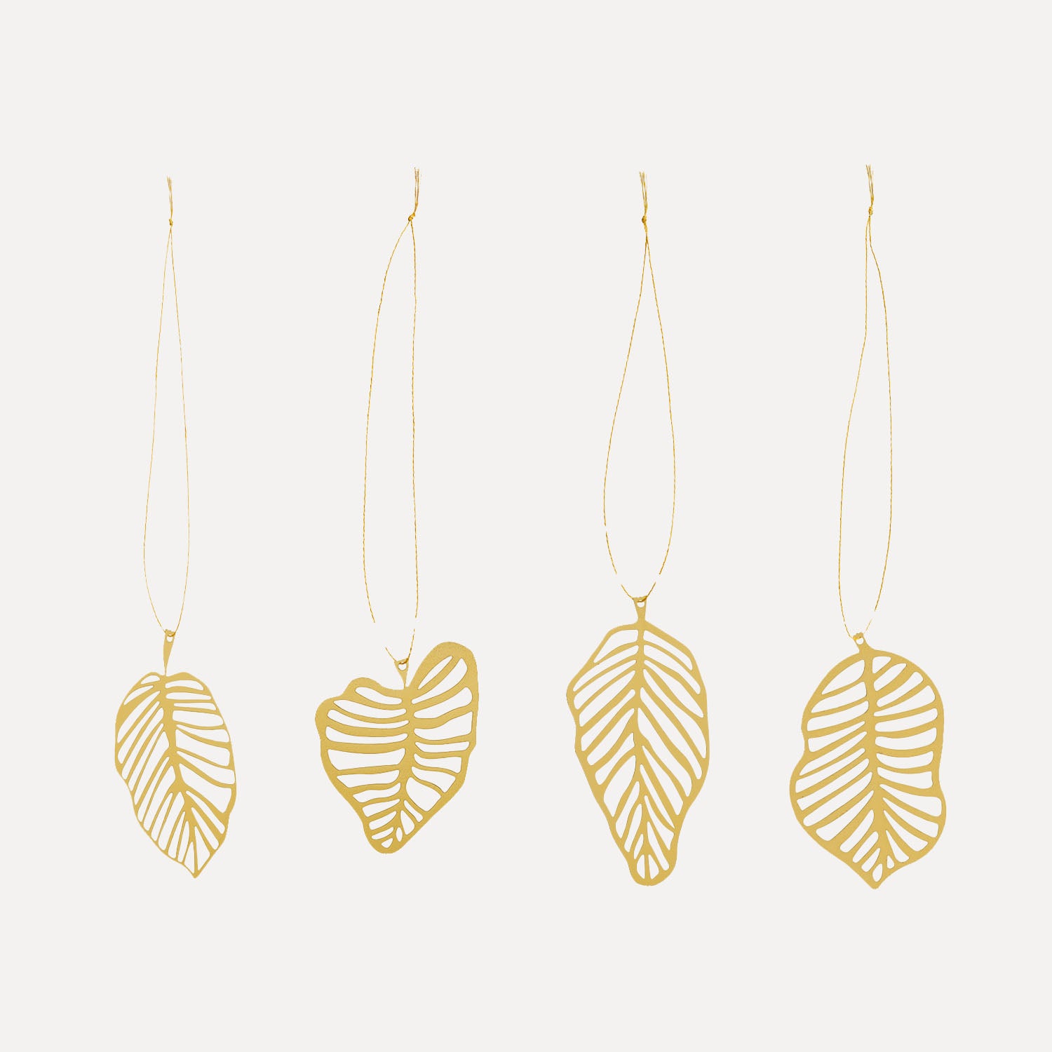 Dekoanhänger Leaf 4er Set - gold