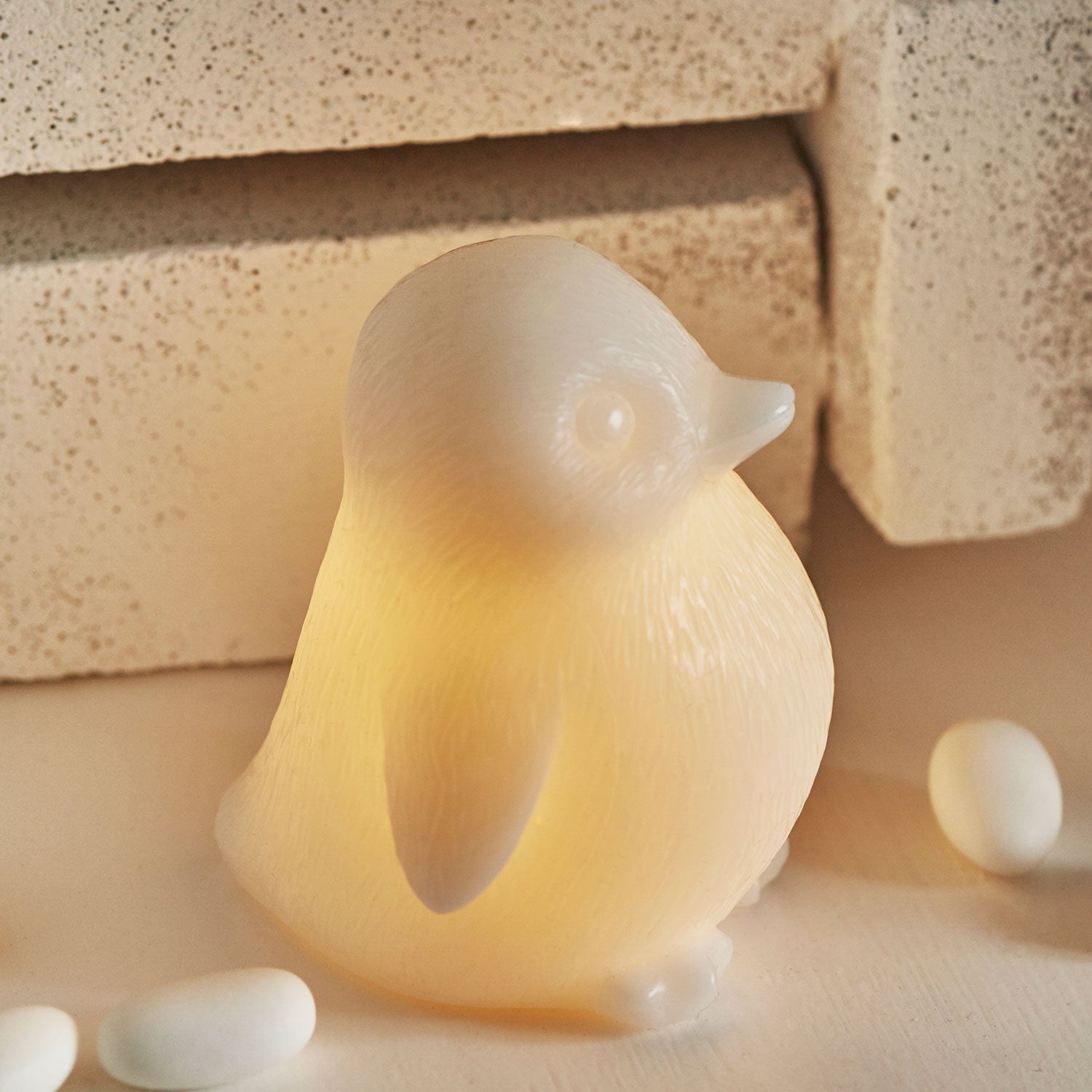 LED-Leuchte Pinguin Lou Wachs - weiß