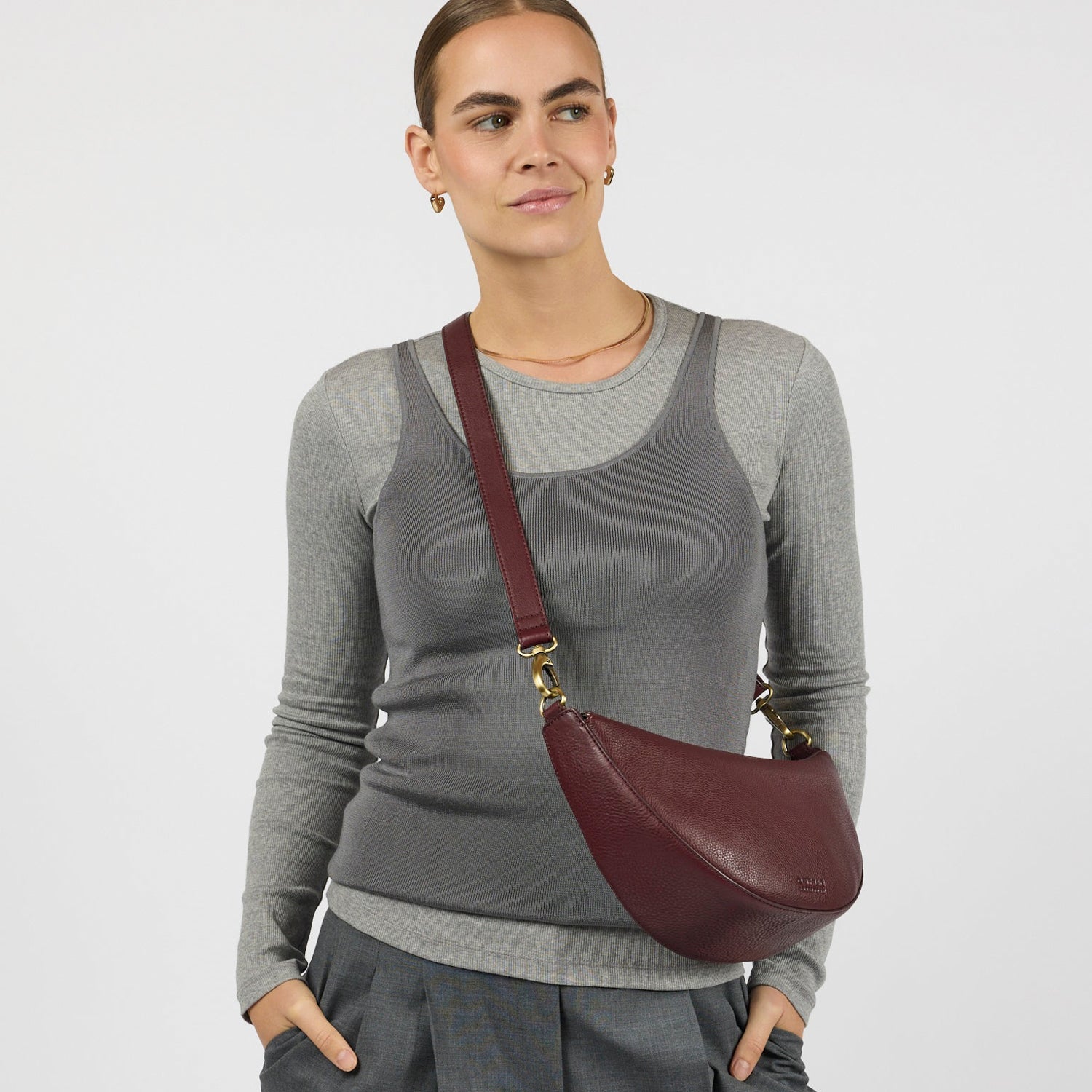 Leo Tasche - Leder Dark Cherry