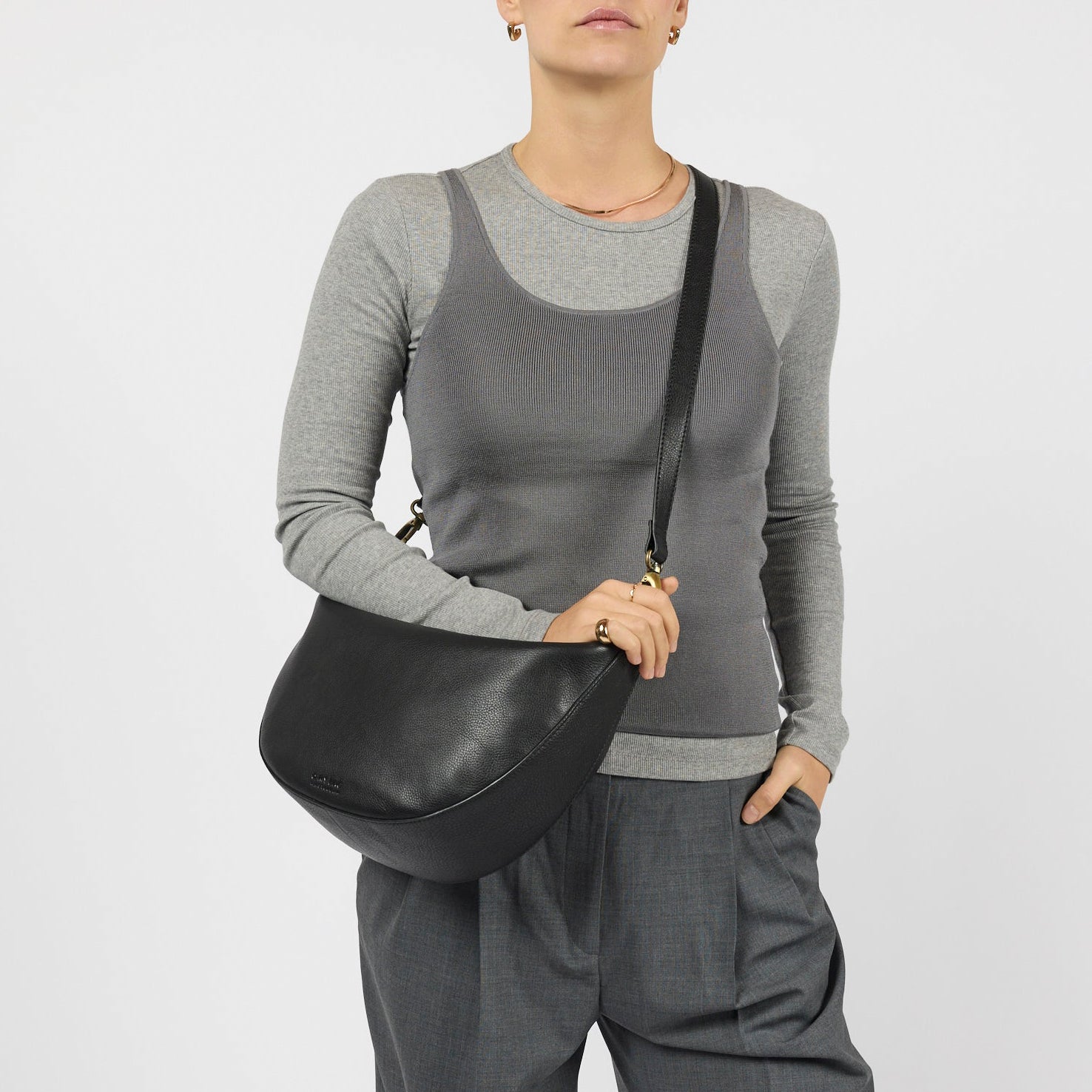 Leo Maxi Tasche - Leder Schwarz