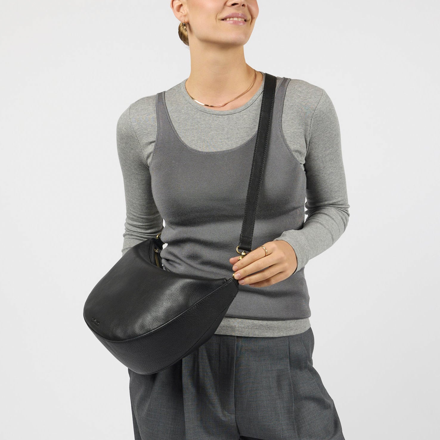 Leo Maxi Tasche - Leder Schwarz