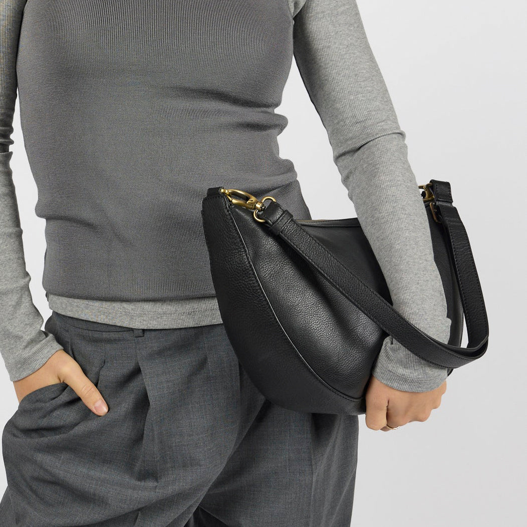 Leo Maxi Tasche - Leder Schwarz