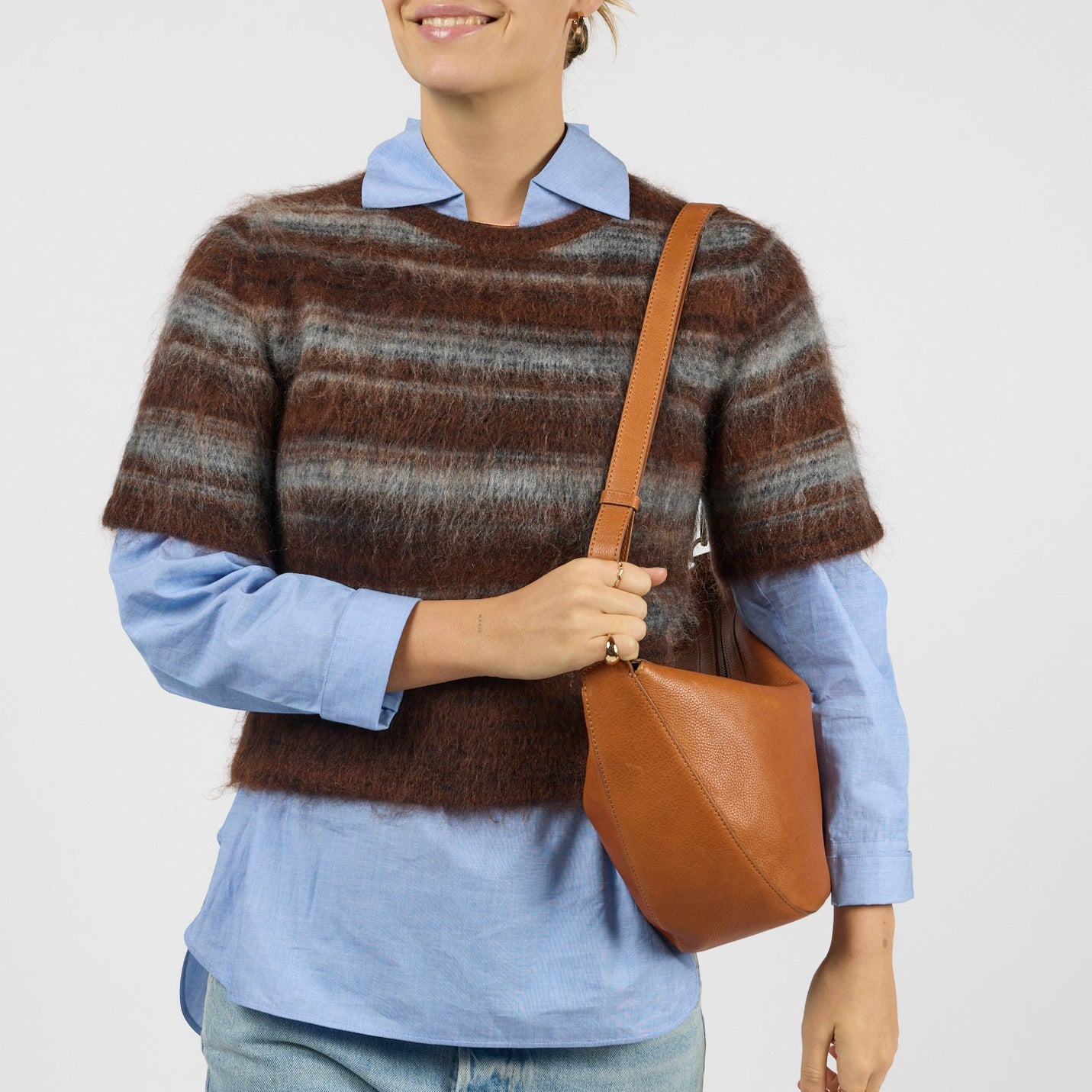 Leo Maxi Tasche - Leder Cognac