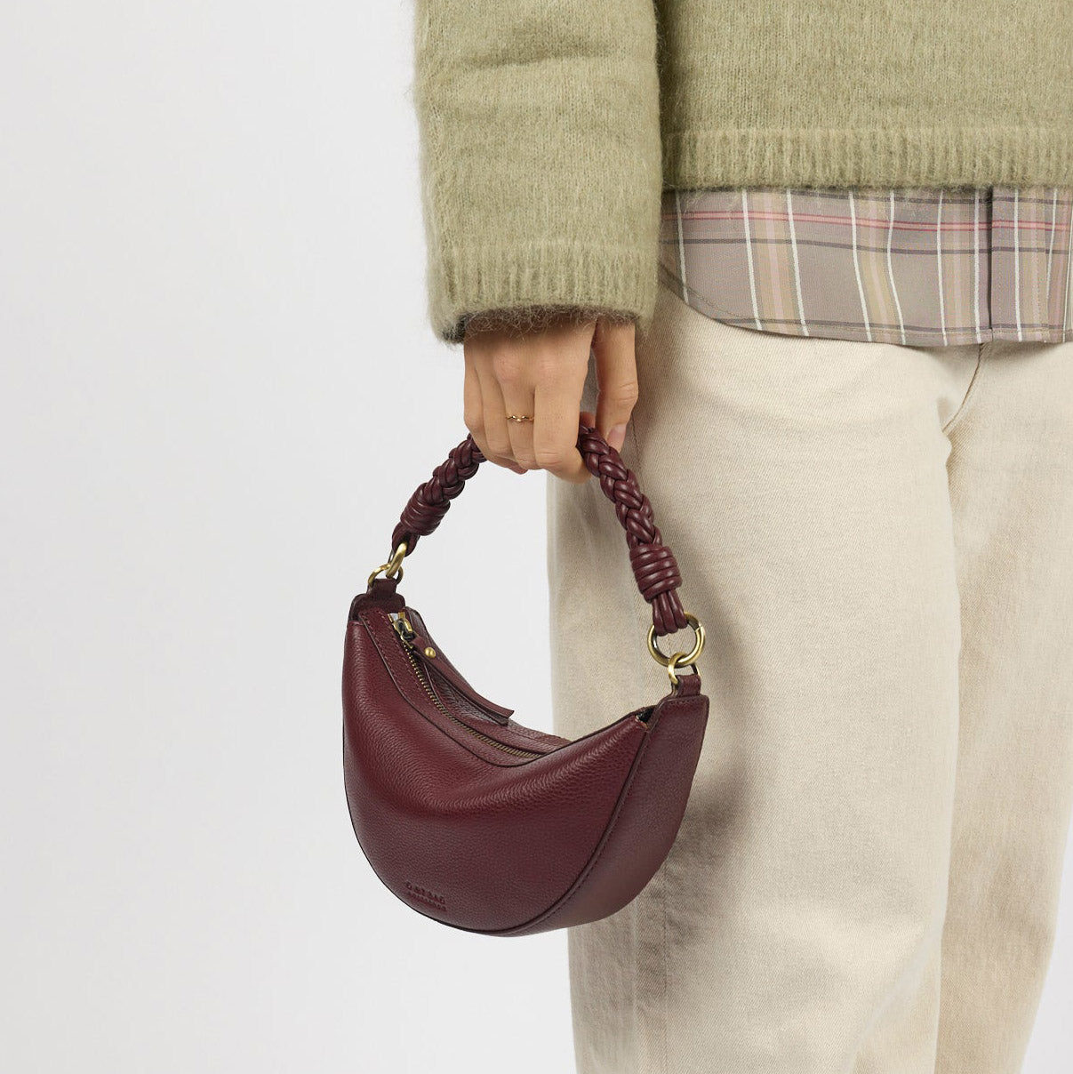 Leo Mini Tasche - Leder Dark Cherry mit 2 Straps