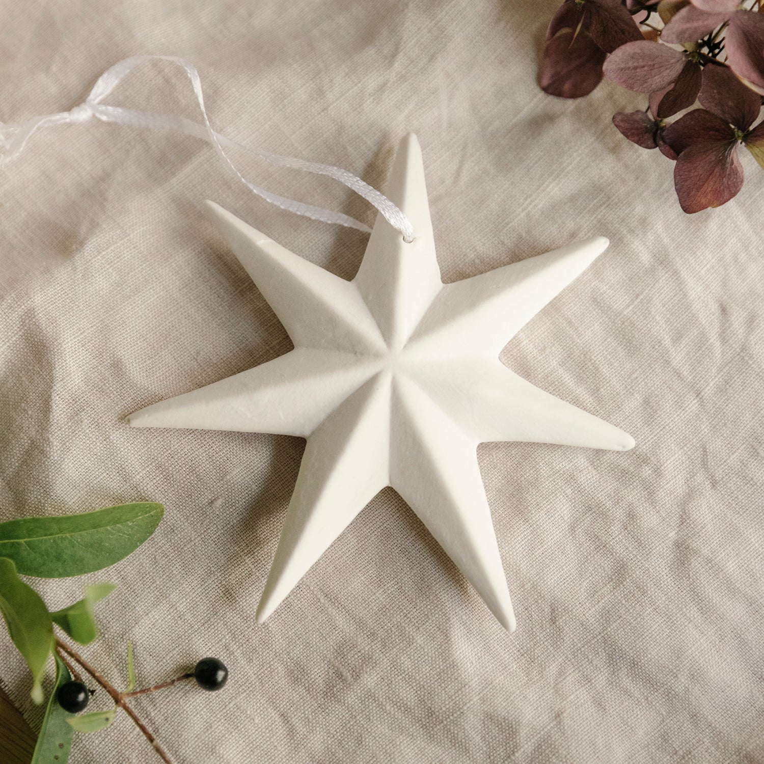 Dekoanhänger Stern - weiß