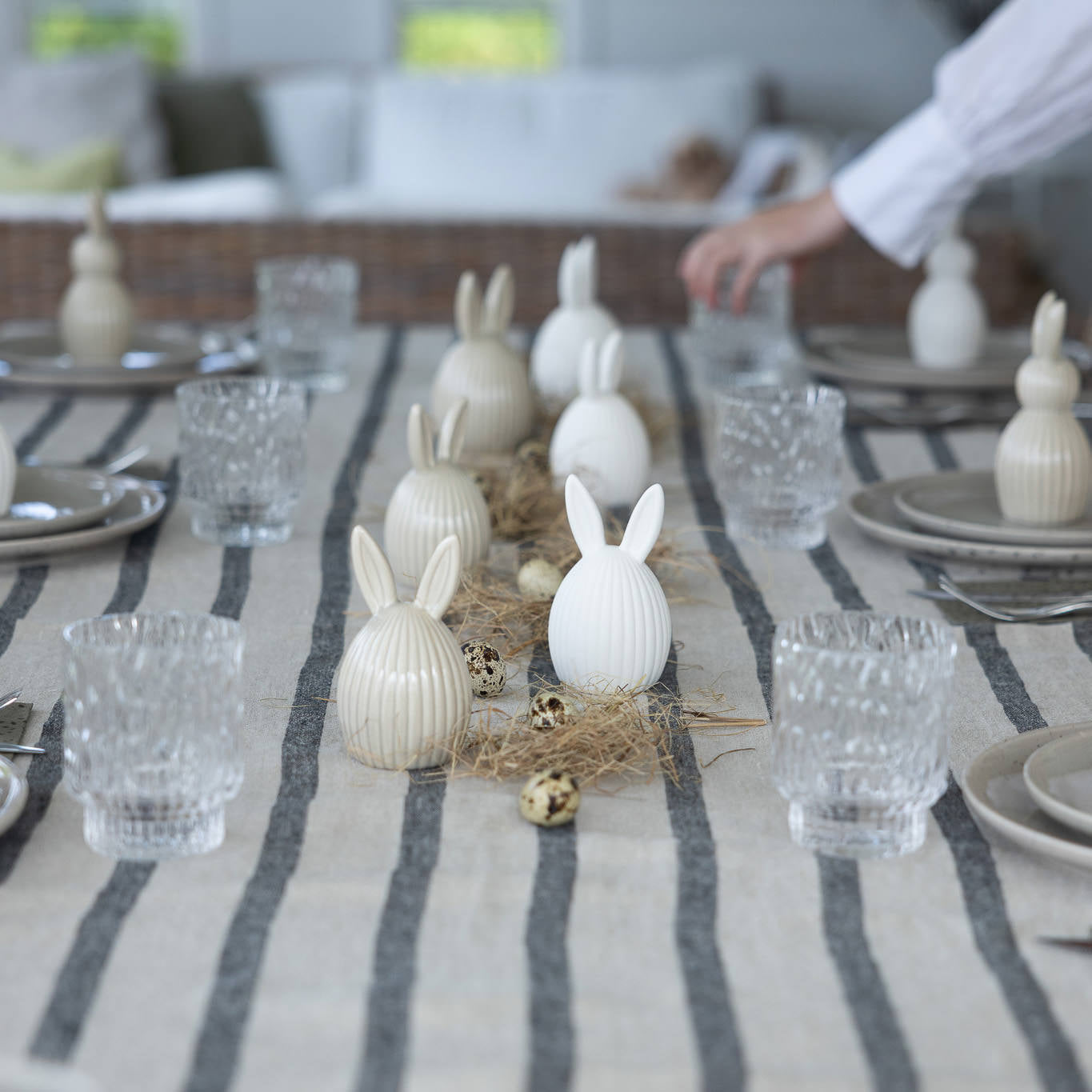 Osterdekoration Hase Meja - greige