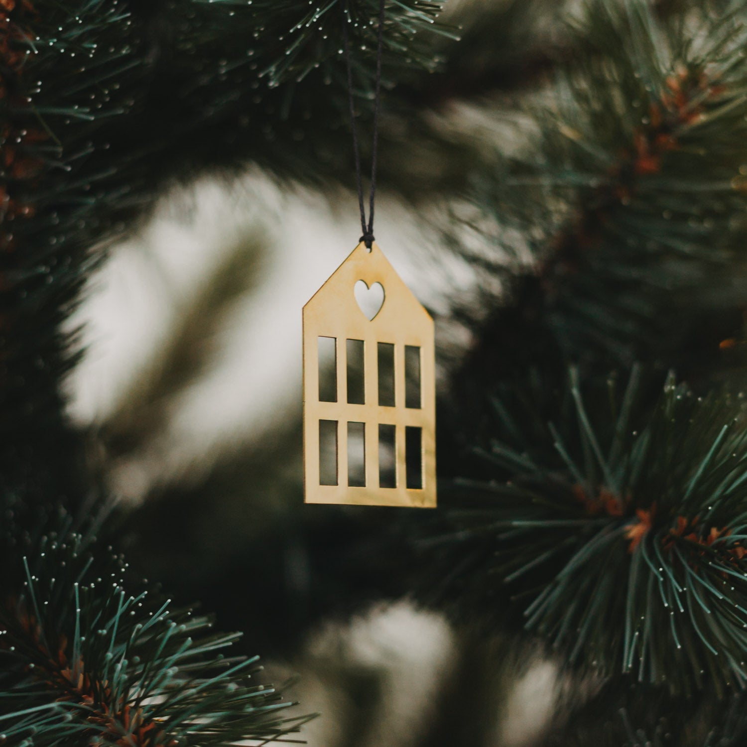 Metallanhänger Haus - gold