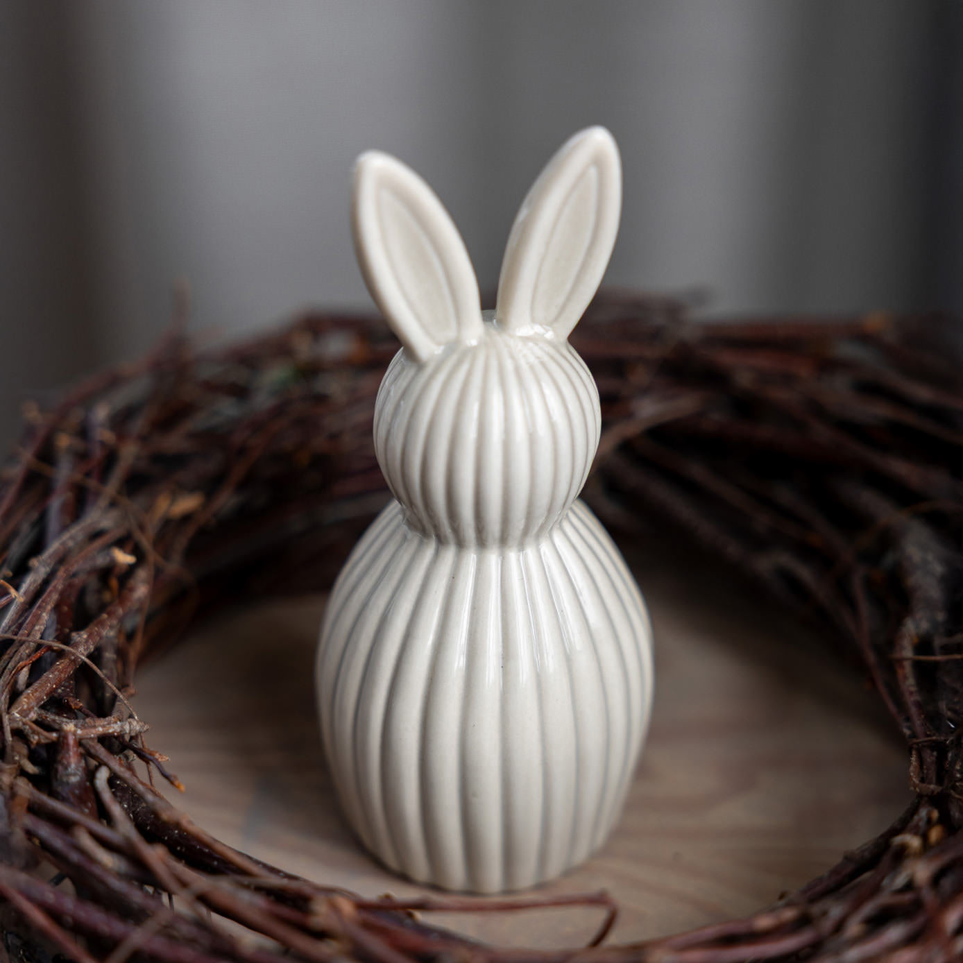 Osterdekoration Hase Mira - greige