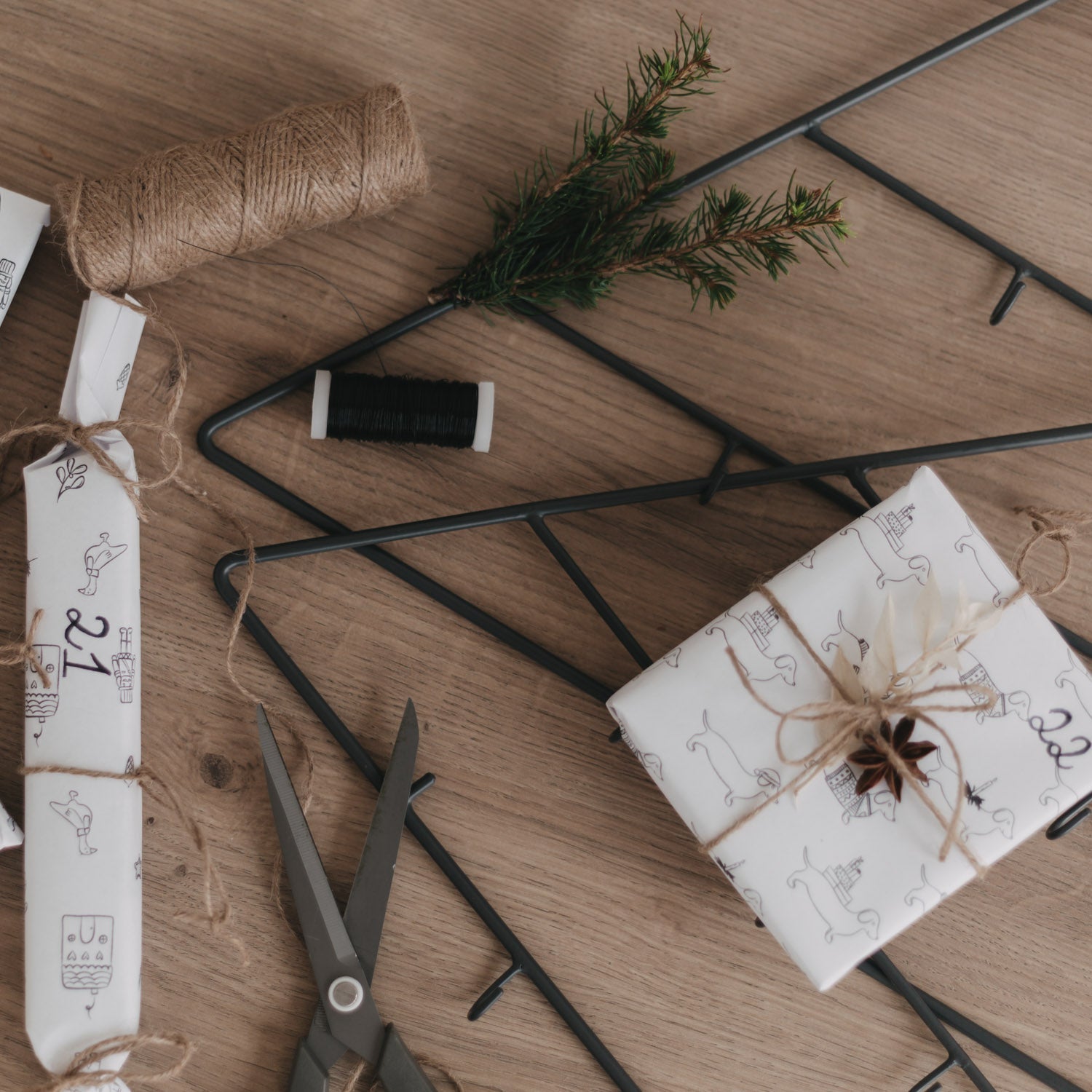 Adventskalender Tanne - schwarz