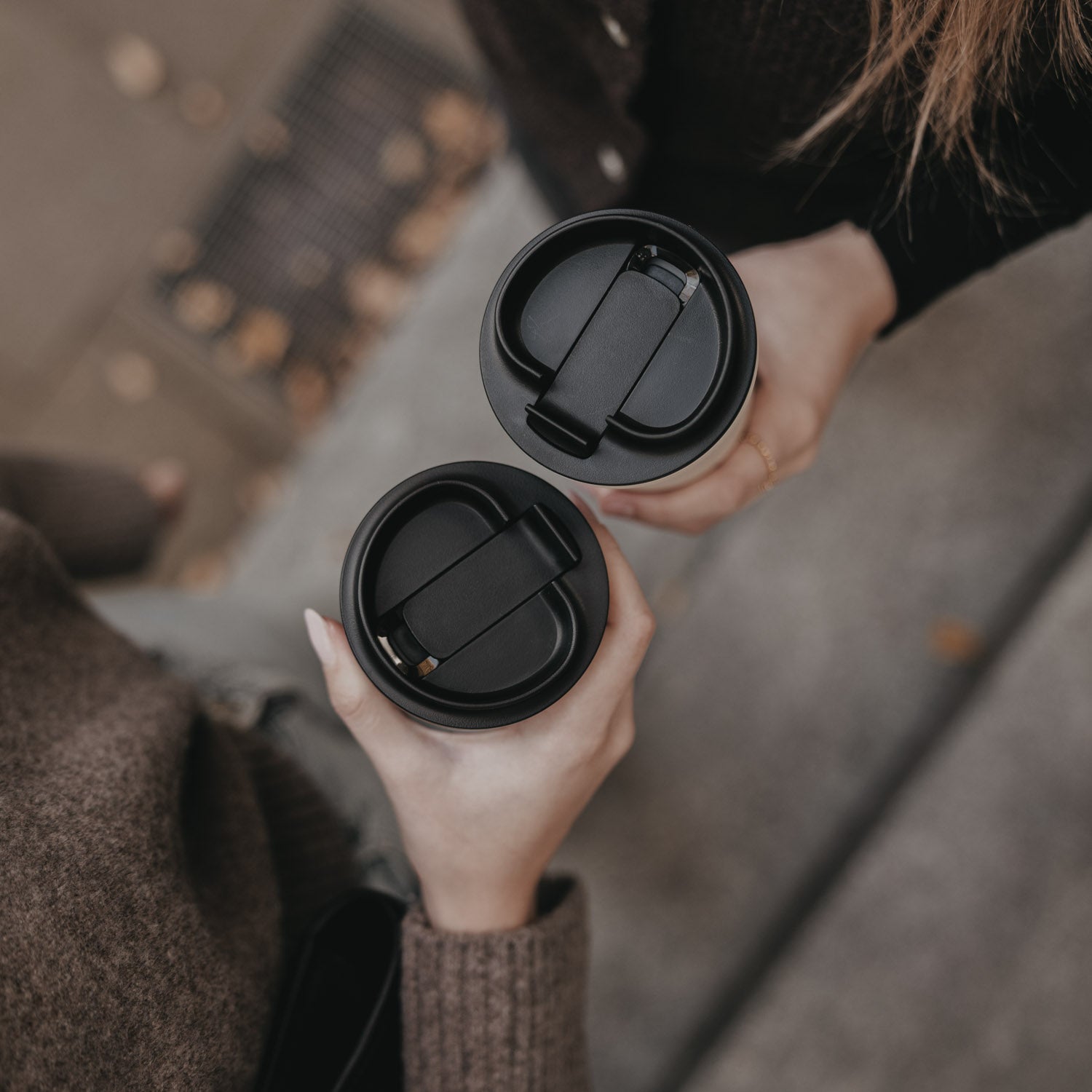 To go Becher Herz - schwarz